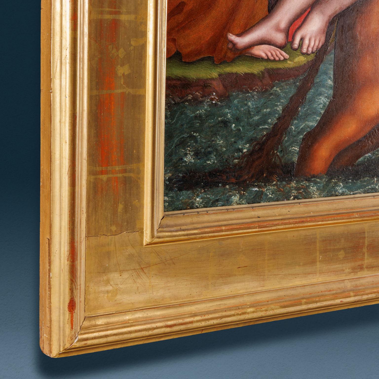 Öl auf Tafel 'Vergewaltigung der Europa' Pseudo Giampietrino B, 1930-40er Jahre 16 im Angebot 3