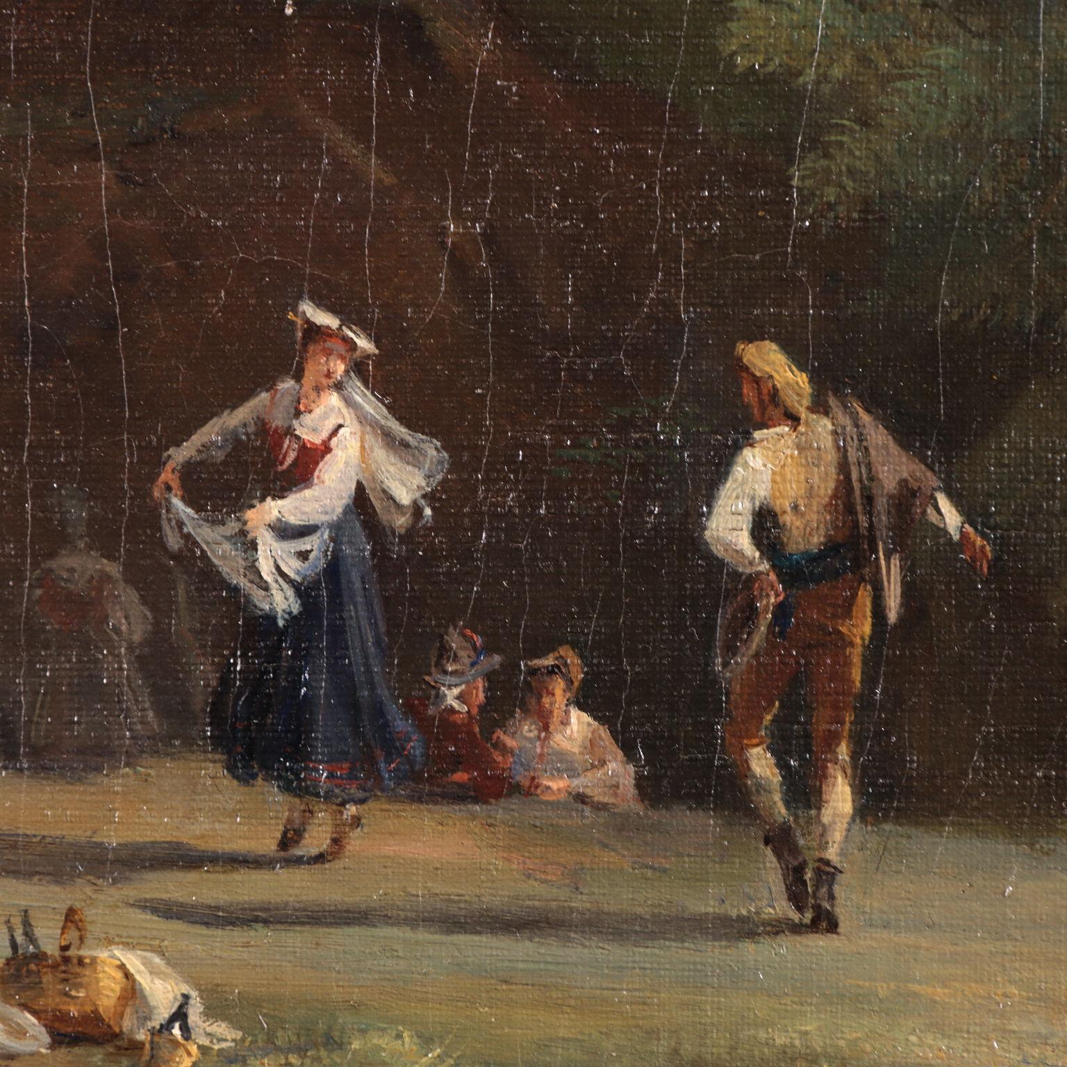 Oil on Canvas, View of Frascati Achille Etna Michallon, area of For Sale 2