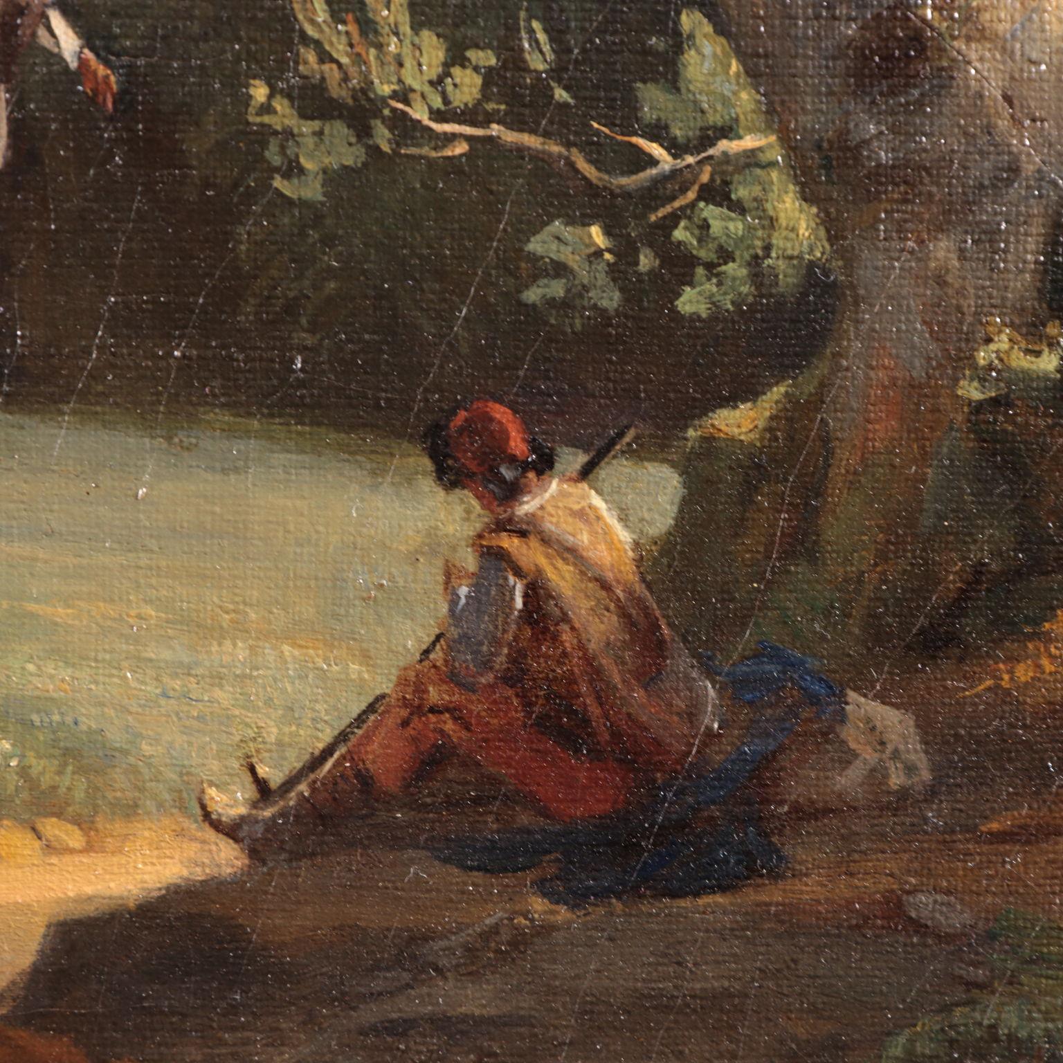 Oil on Canvas, View of Frascati Achille Etna Michallon, area of For Sale 3