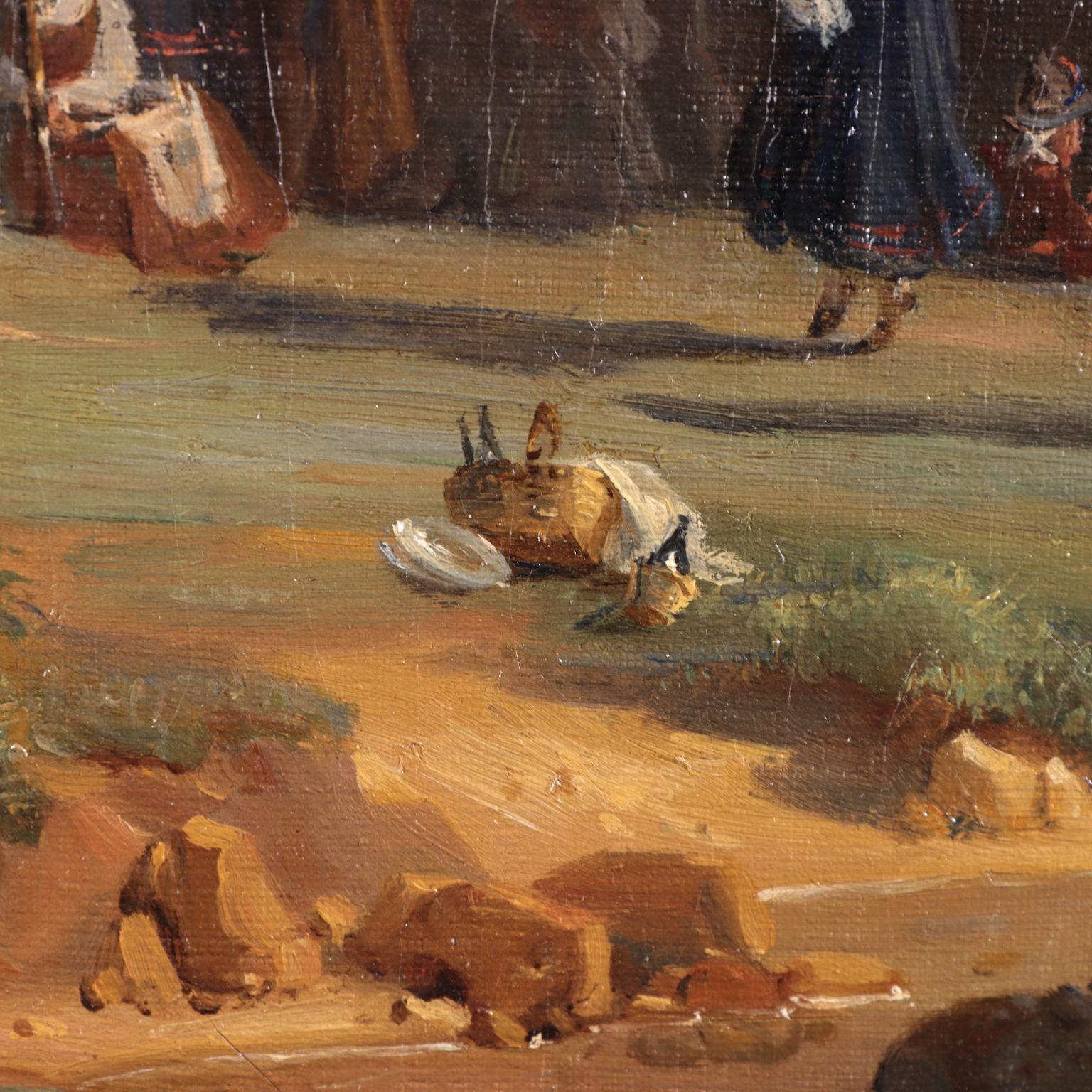 Oil on Canvas, View of Frascati Achille Etna Michallon, area of For Sale 4