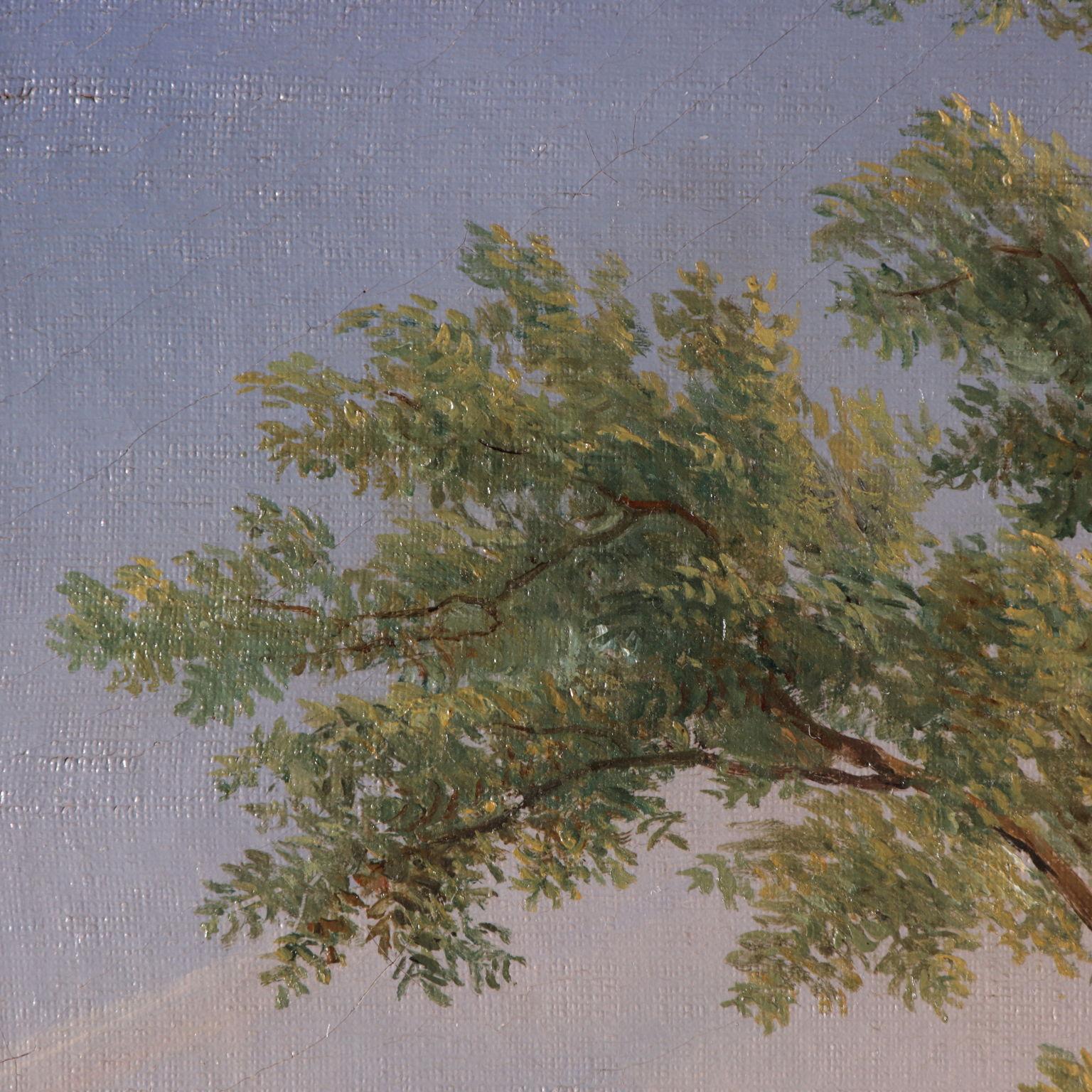 Oil on Canvas, View of Frascati Achille Etna Michallon, area of For Sale 8