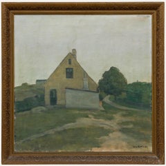 Ollo Nielsen - Danish School 20th Century Oil, Landscape with Farmhouse