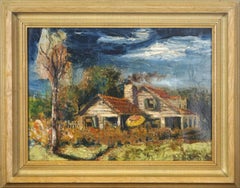 In un giorno d'autunno - Olio originale su carta