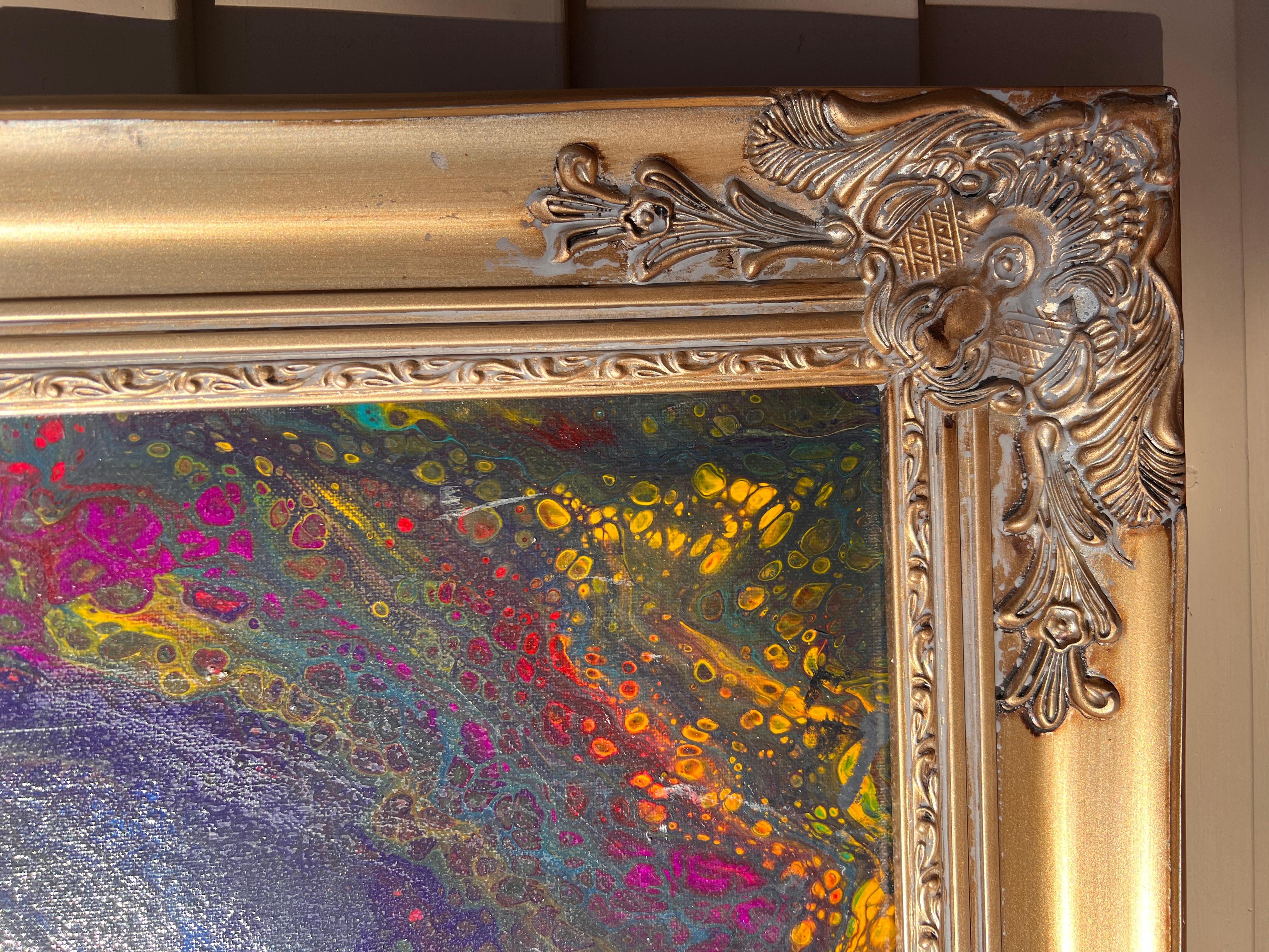 On-Of-A-Kind Quadro contemporaneo su tela, Astratto, Stile fantasy, Incorniciato in vendita 1