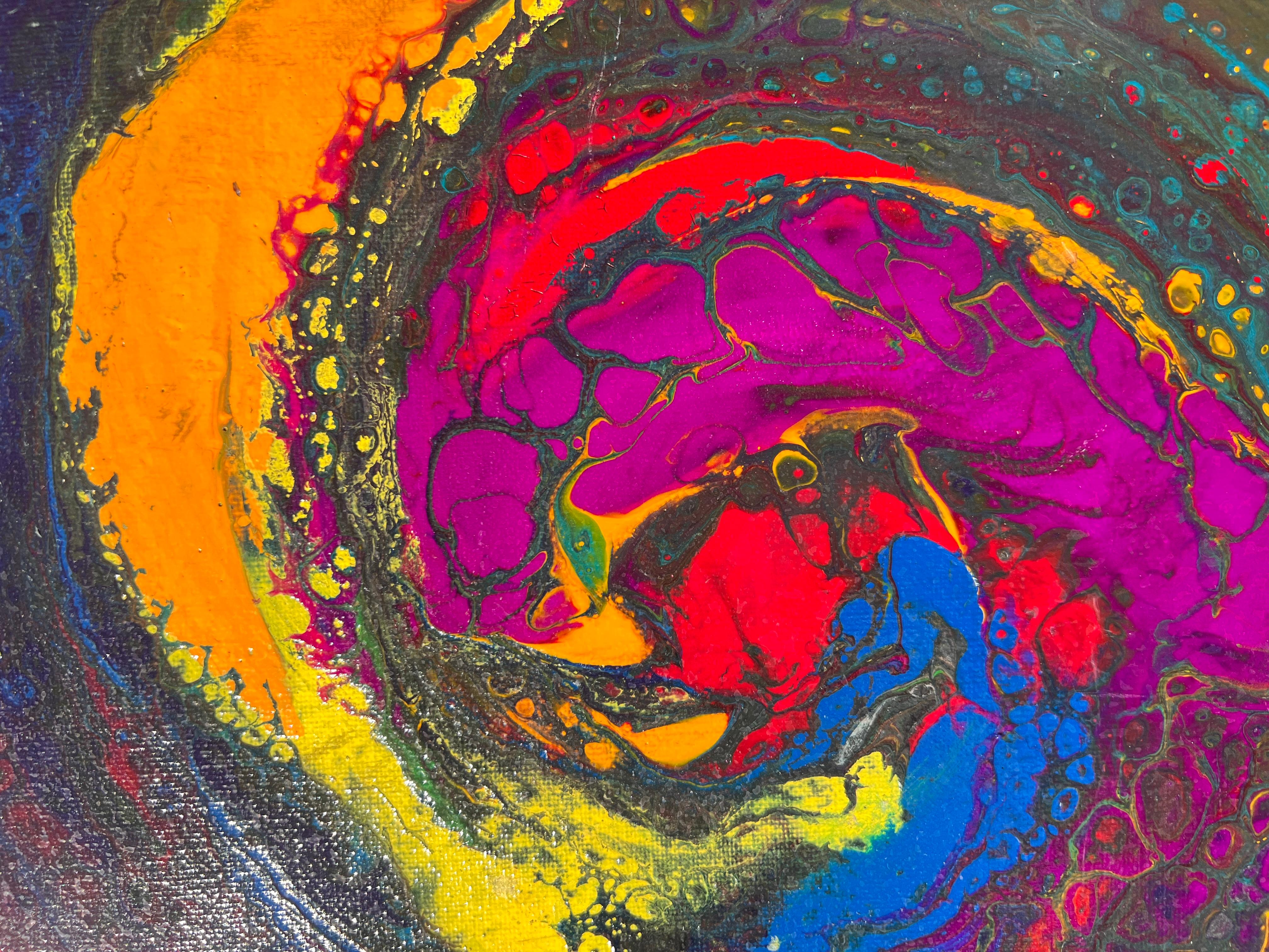 On-Of-A-Kind Quadro contemporaneo su tela, Astratto, Stile fantasy, Incorniciato in vendita 3