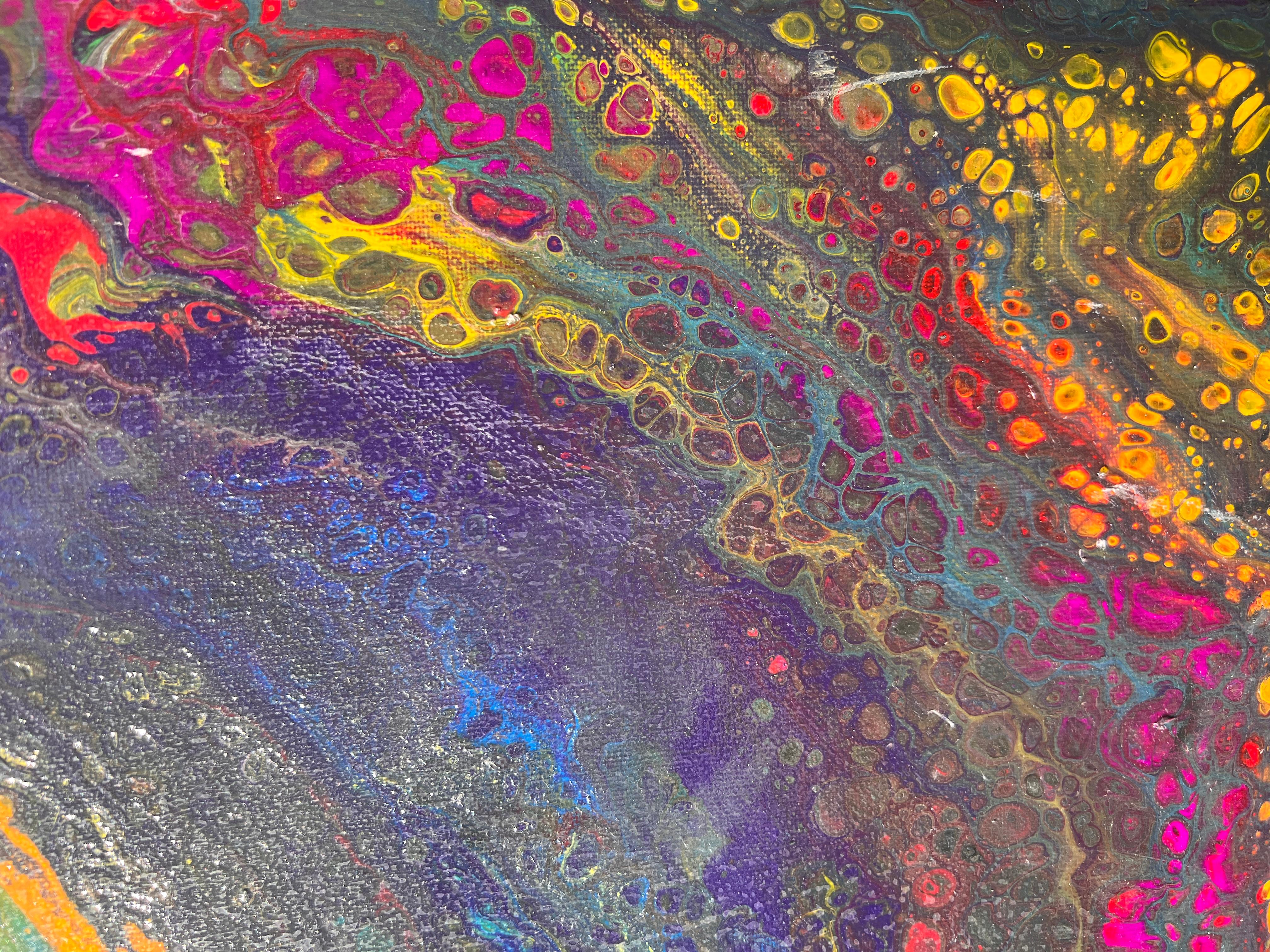 On-Of-A-Kind Quadro contemporaneo su tela, Astratto, Stile fantasy, Incorniciato in vendita 4
