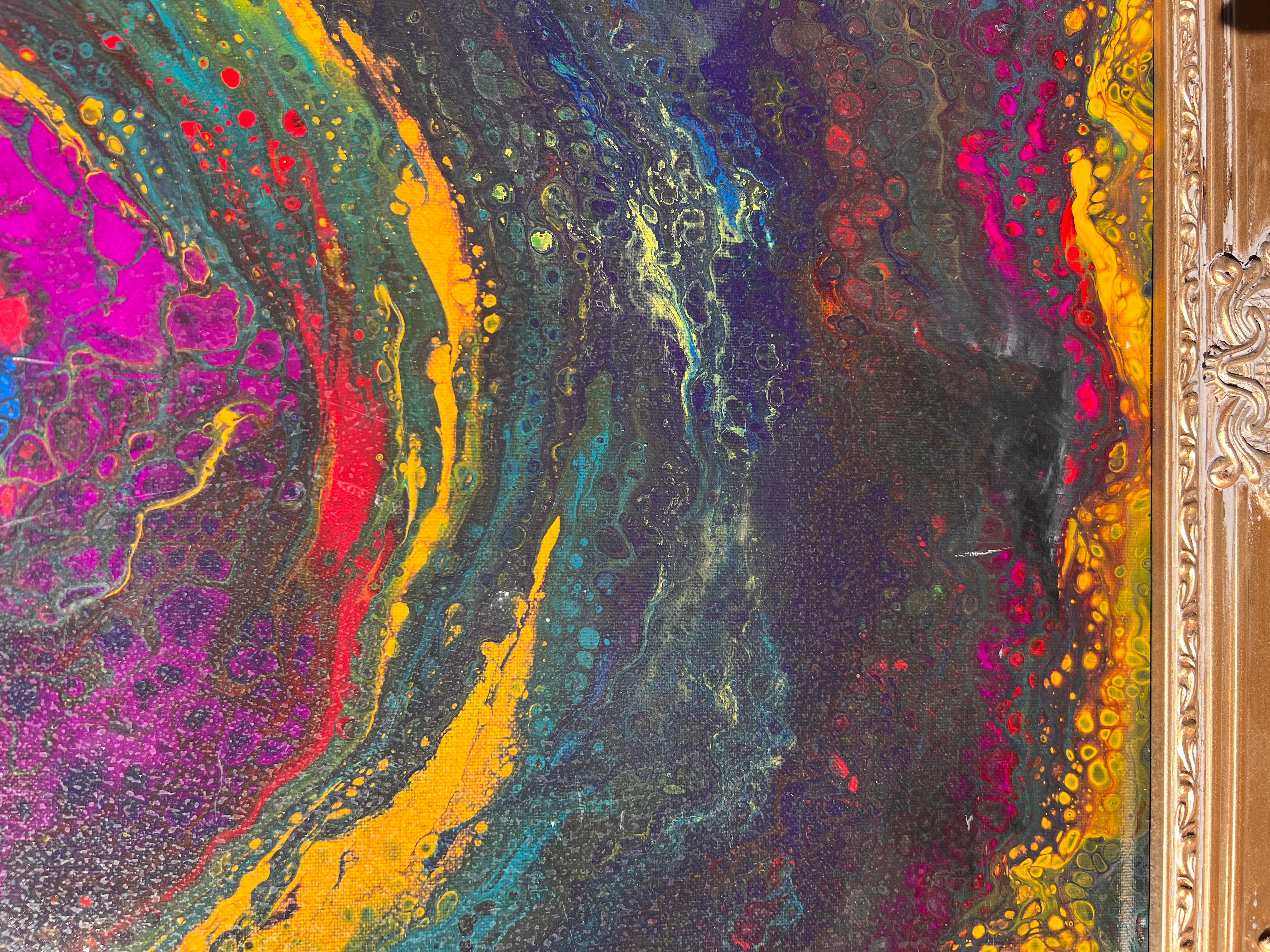 On-Of-A-Kind Quadro contemporaneo su tela, Astratto, Stile fantasy, Incorniciato in vendita 5