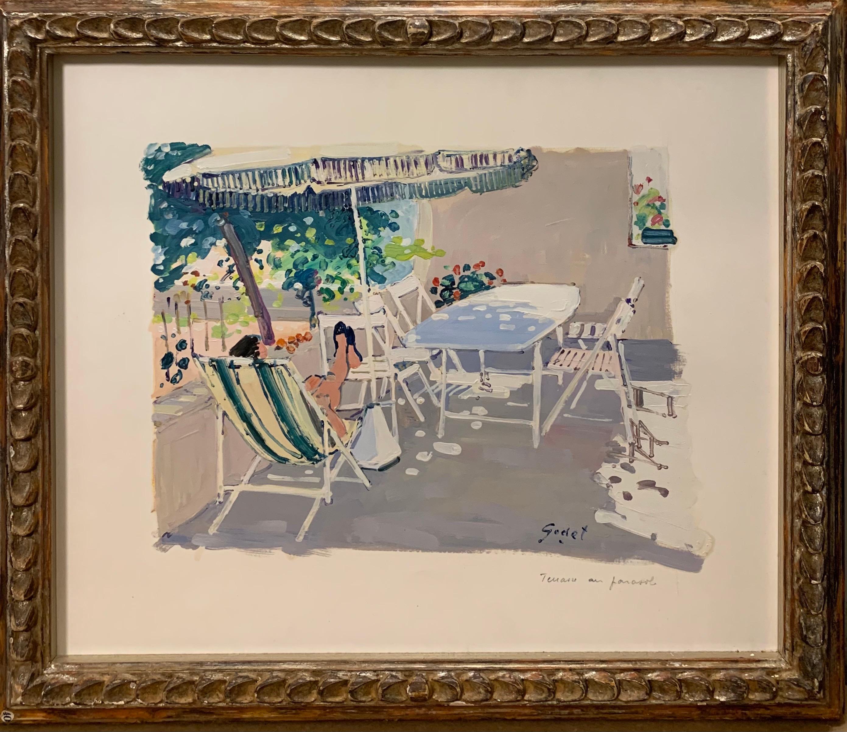 "On the terrace in summer" Oil cm. 50 x 43 Oil 