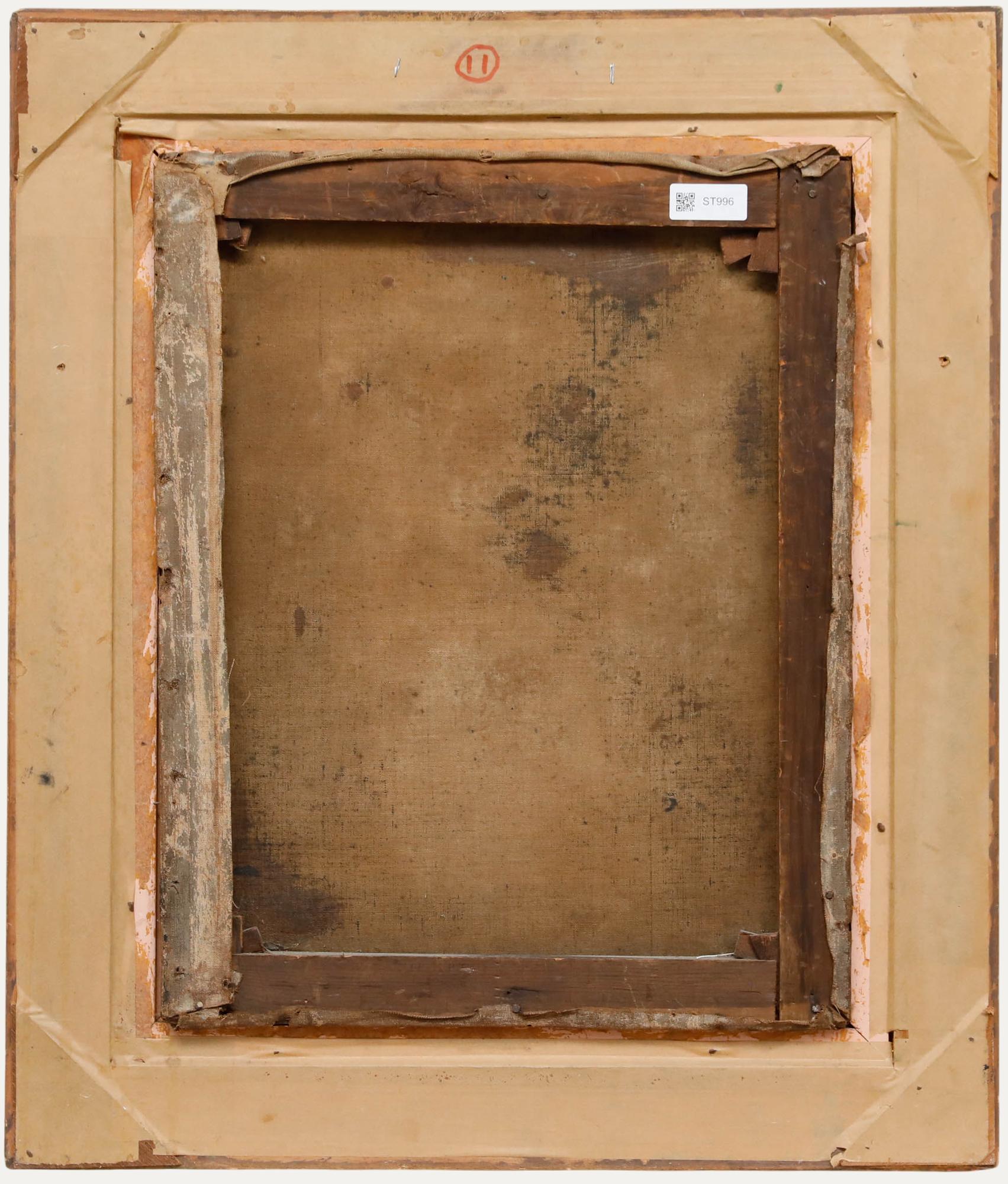 O'Neill - Gerahmtes Öl des 20. Jahrhunderts, Stillleben in einer Terrakotta-Vase (Braun), Still-Life Painting, von Unknown