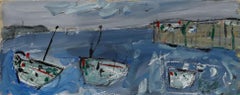 Onslow Sykes (1953-2017) - Framed Contemporary Oil, Newlyn Boats