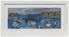 Onslow Sykes (1953-2017) - Gerahmtes zeitgenössisches Öl, Boote von Newlyn