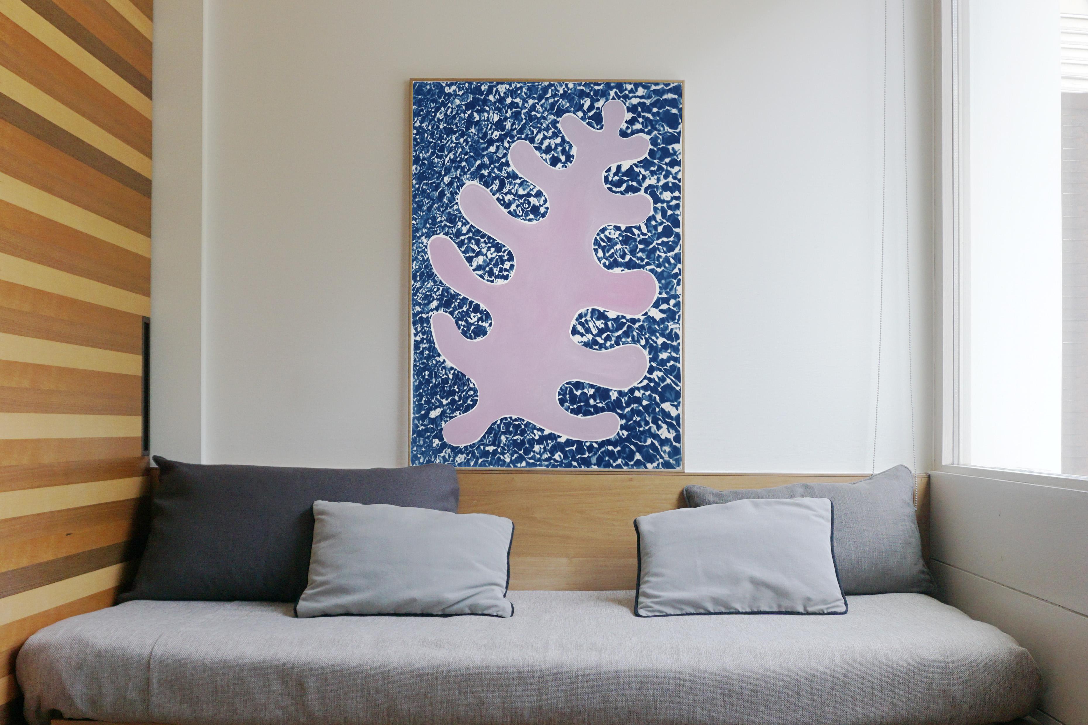 Flor lila orgánica, estilo de pintura orgánica, púrpura pastel, fondo abstracto - Painting de Unknown