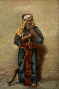 Oriental character in costume and instrument