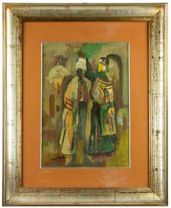 Oriental Figures - Oil on Canvas - 1970s