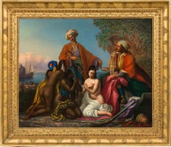 Oriental Slave Traders - Oil Painting on Canvas - 19th Century