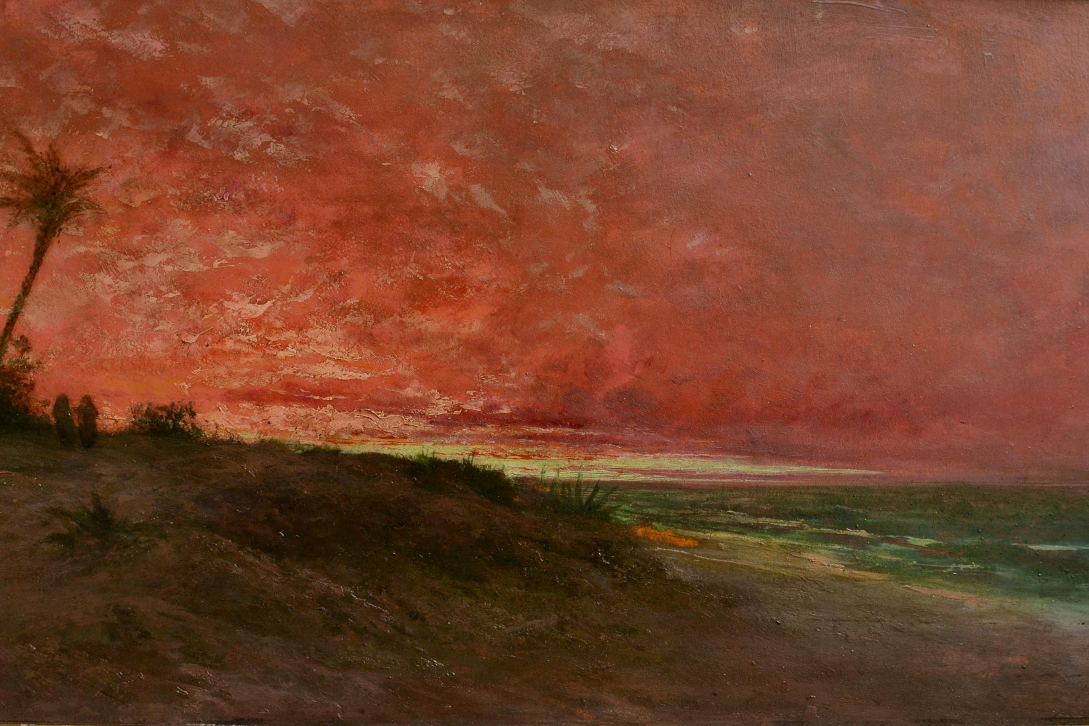 19th Century Oriental Sunset Landscape By The Sea 3