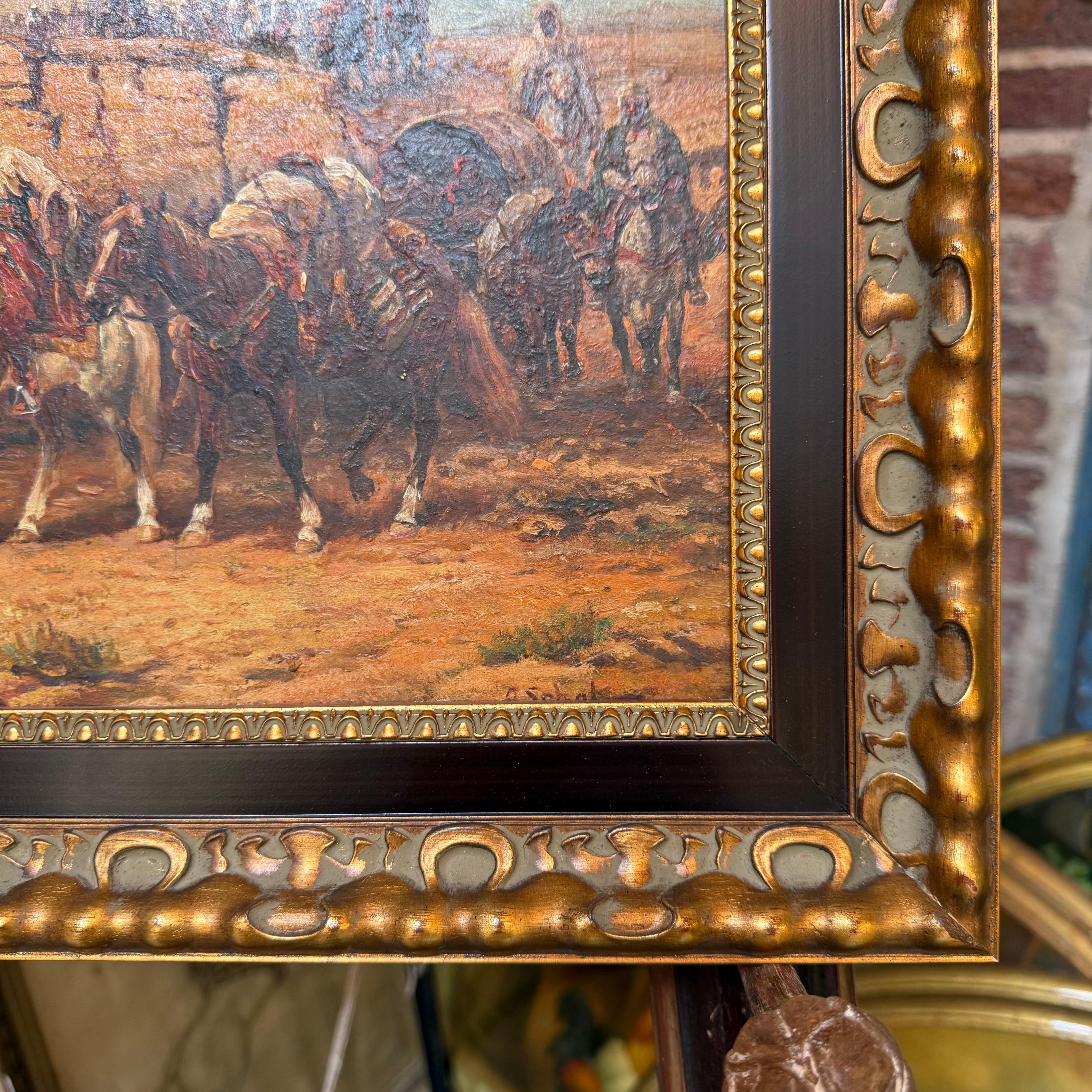 Orientalist Caravan Crossing Desert Rocks For Sale 2