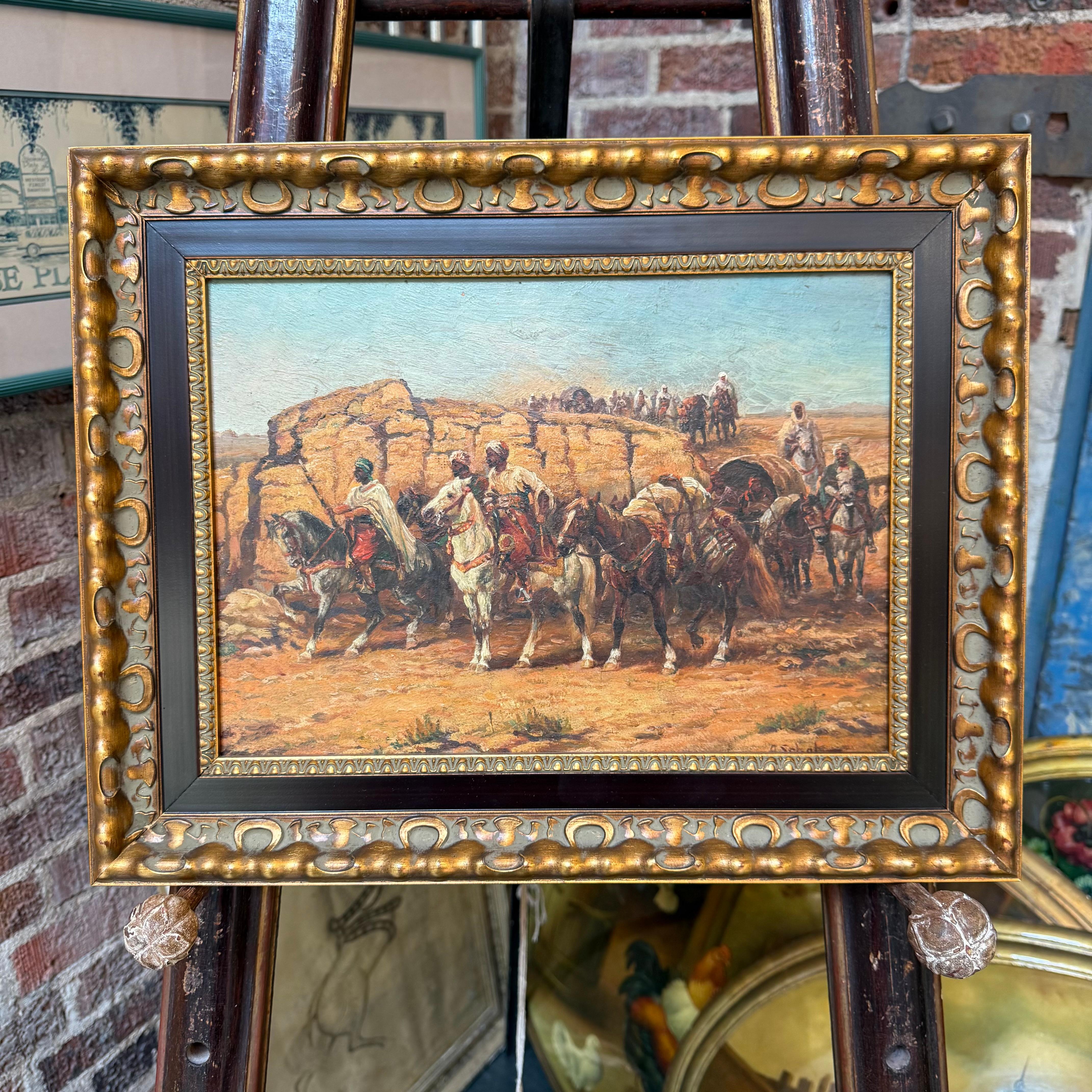 Orientalist Caravan Crossing Desert Rocks For Sale 5