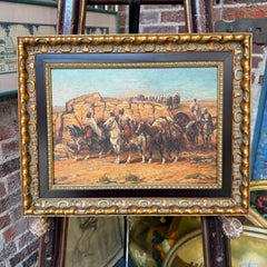 Orientalist Caravan Crossing Desert Rocks