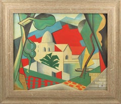 Orientalist Landscape Gouache Painting French Artist Monogram F.G.