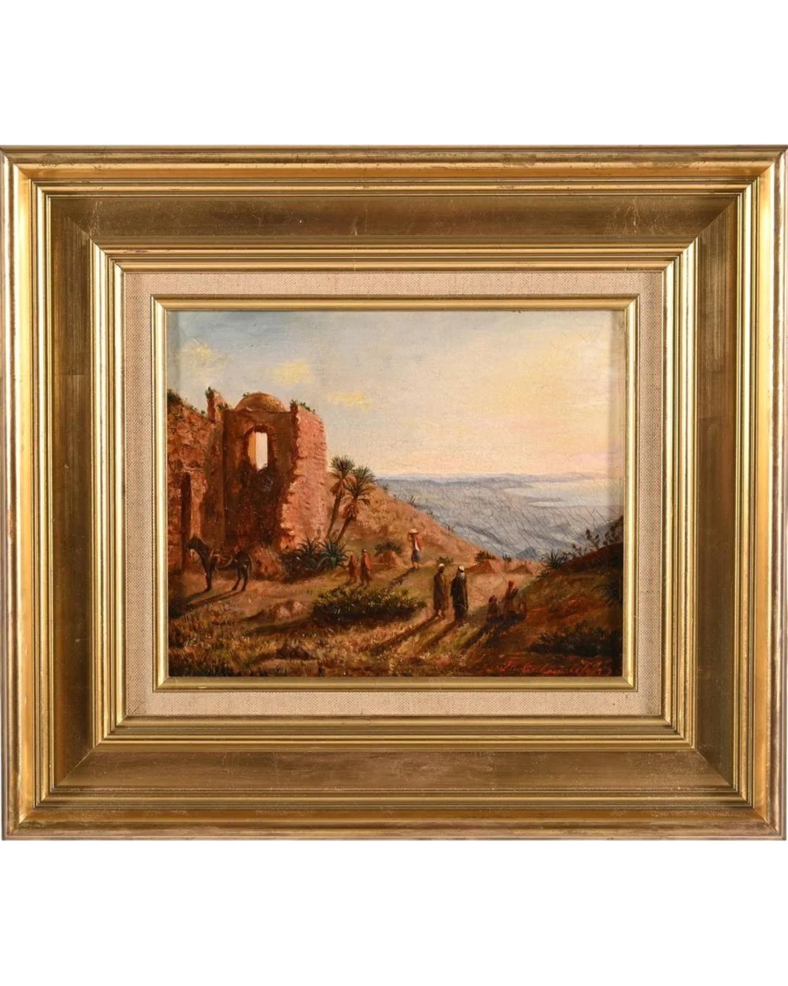 Orientalist Landscape Near Bouzaréah, Dated 1877, Signed (Unidentified)