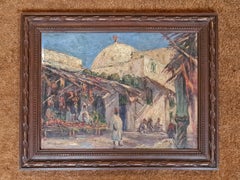 View Orientalist of Vendors in a Market (Vue de vendeurs sur un marché), signé CA