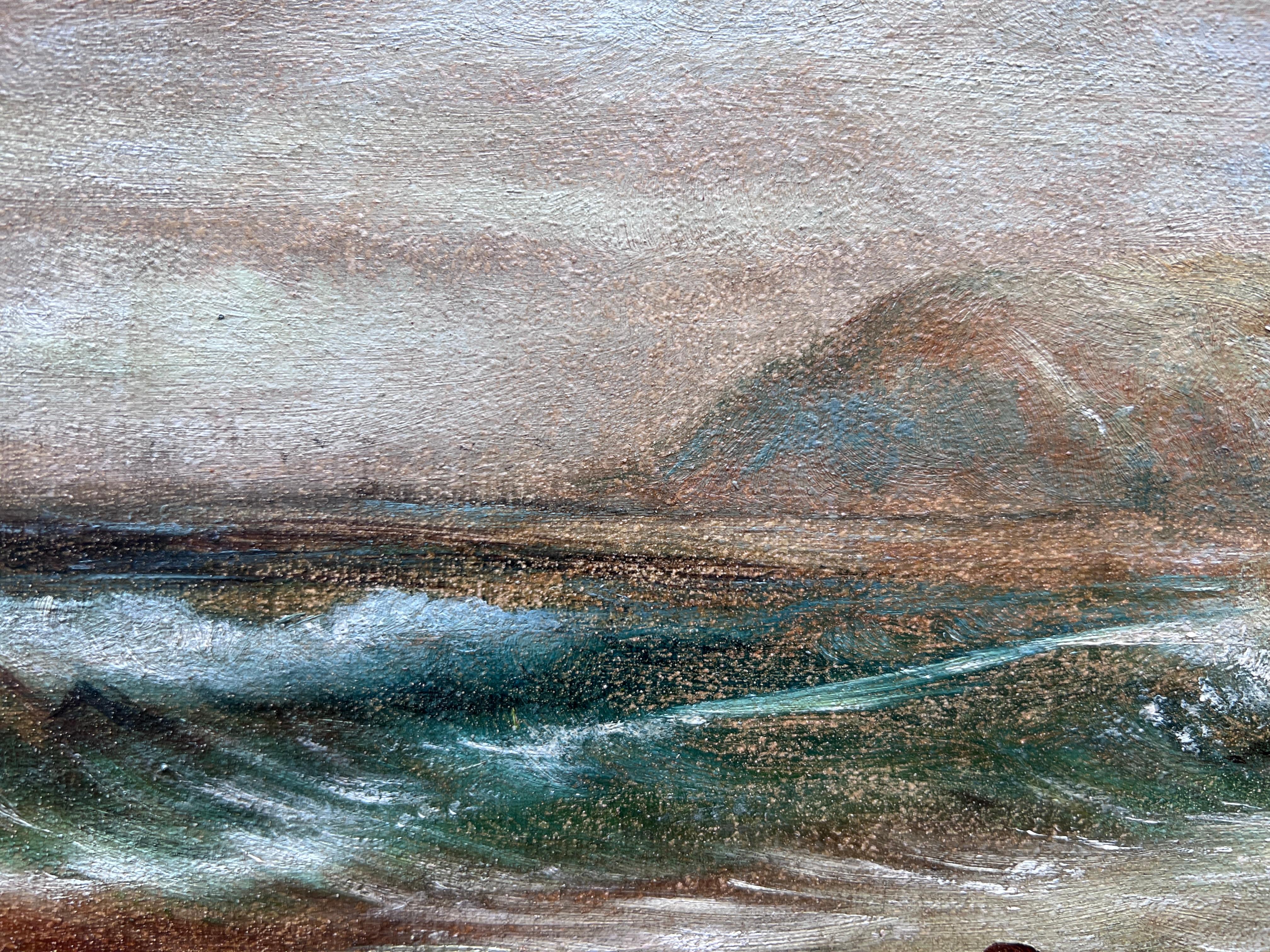 Original 19th century Antique Oil painting on canvas, seascape, Signed, Framed in vendita 4