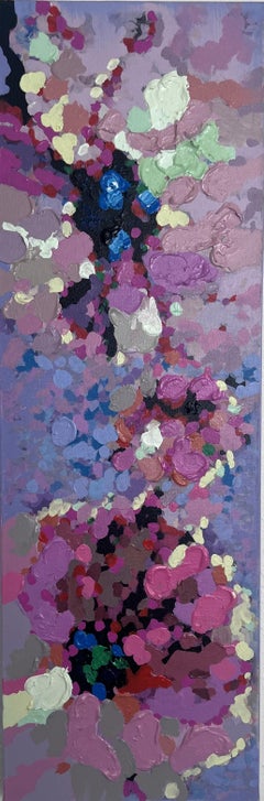 Original Abstract Textured Acrylic Painting on Canvas 47.5"x16", Unframed