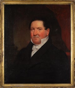 Portrait original et ancien d'un Nobleman de l'école américaine du 19ème siècle