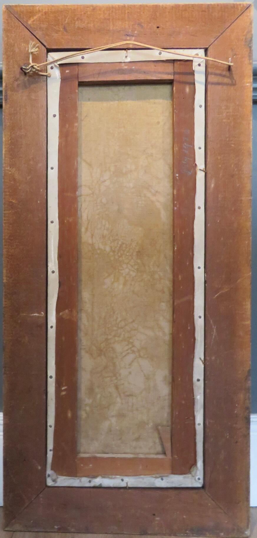 Pittura ad olio originale della metà del 20° secolo, Signora di campagna inglese in un giardino d'estate - Painting di Unknown