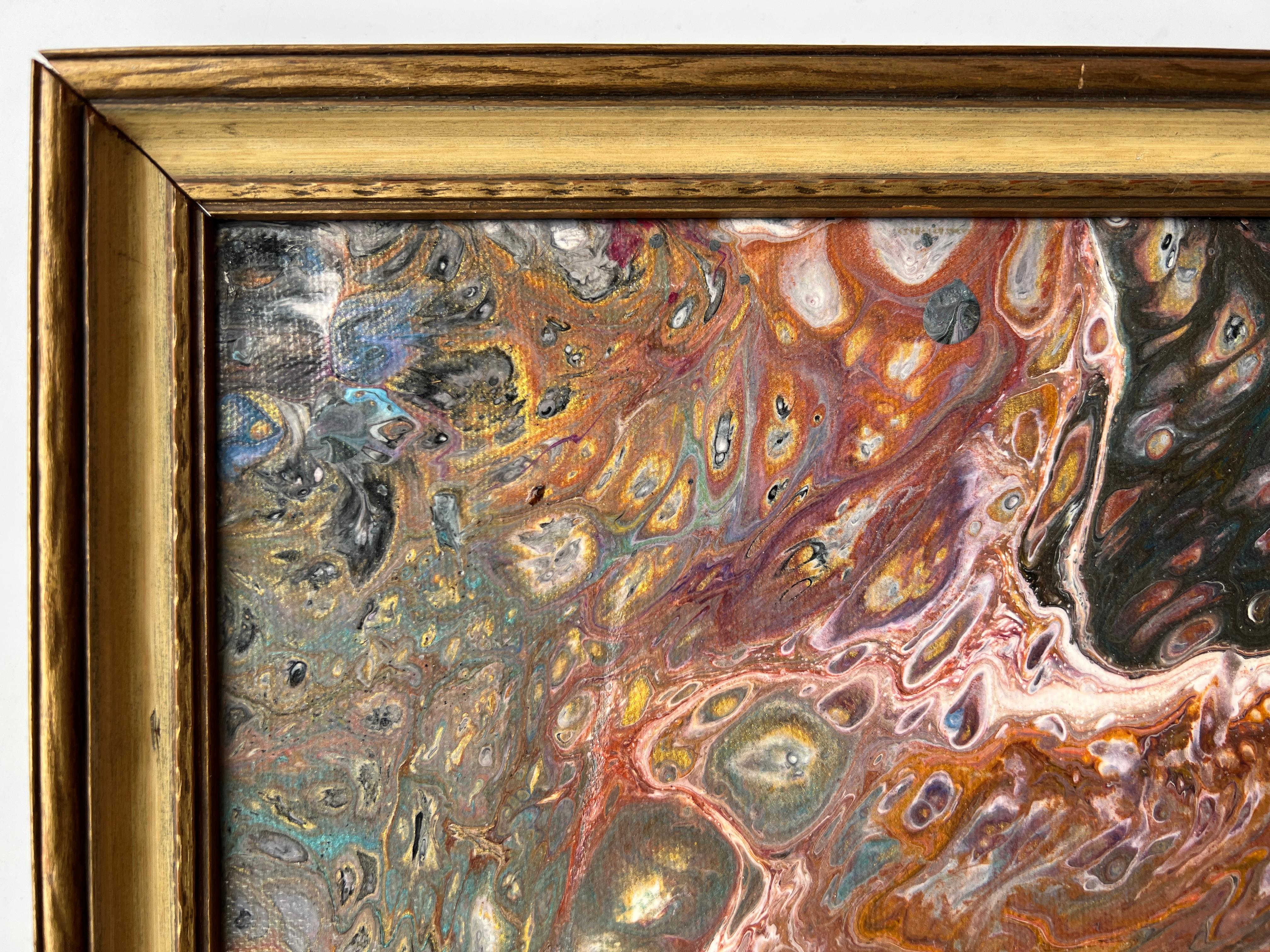 Quadro originale moderno contemporaneo su tela, astratto, stile fantasy, incorniciato in vendita 1