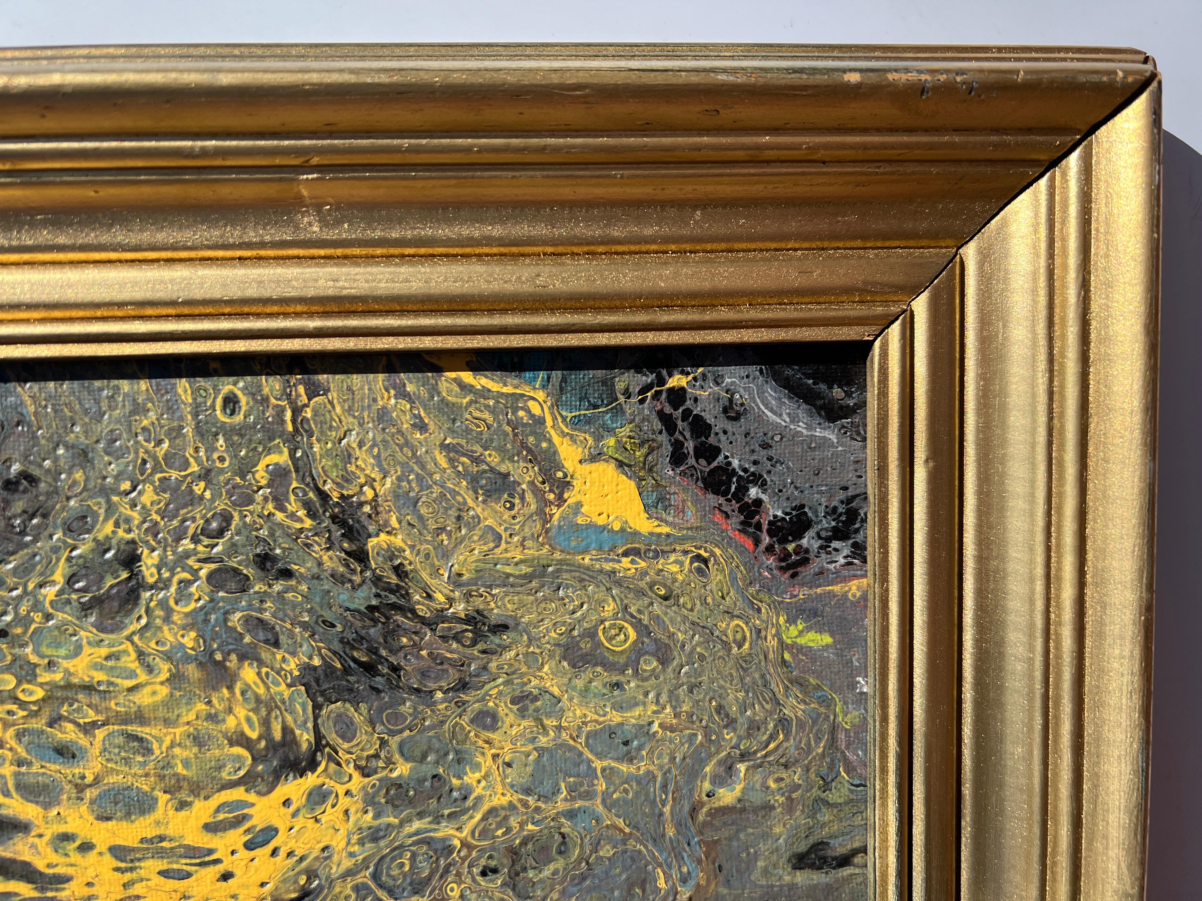 Quadro originale moderno contemporaneo su tela, astratto, stile fantasy, incorniciato in vendita 1