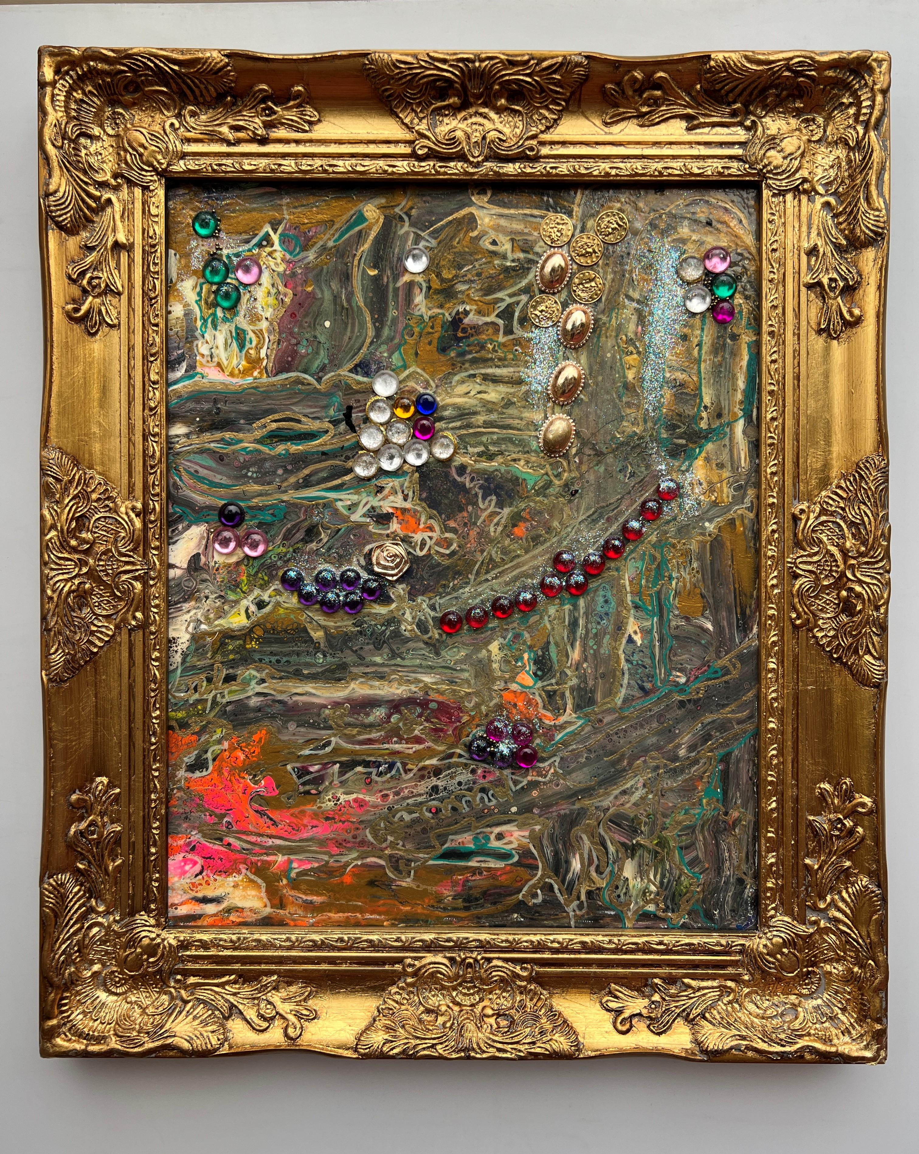 Original Modern Contemporary painting on canvas, Abstract, Fantasy style, Signed - Painting by Unknown