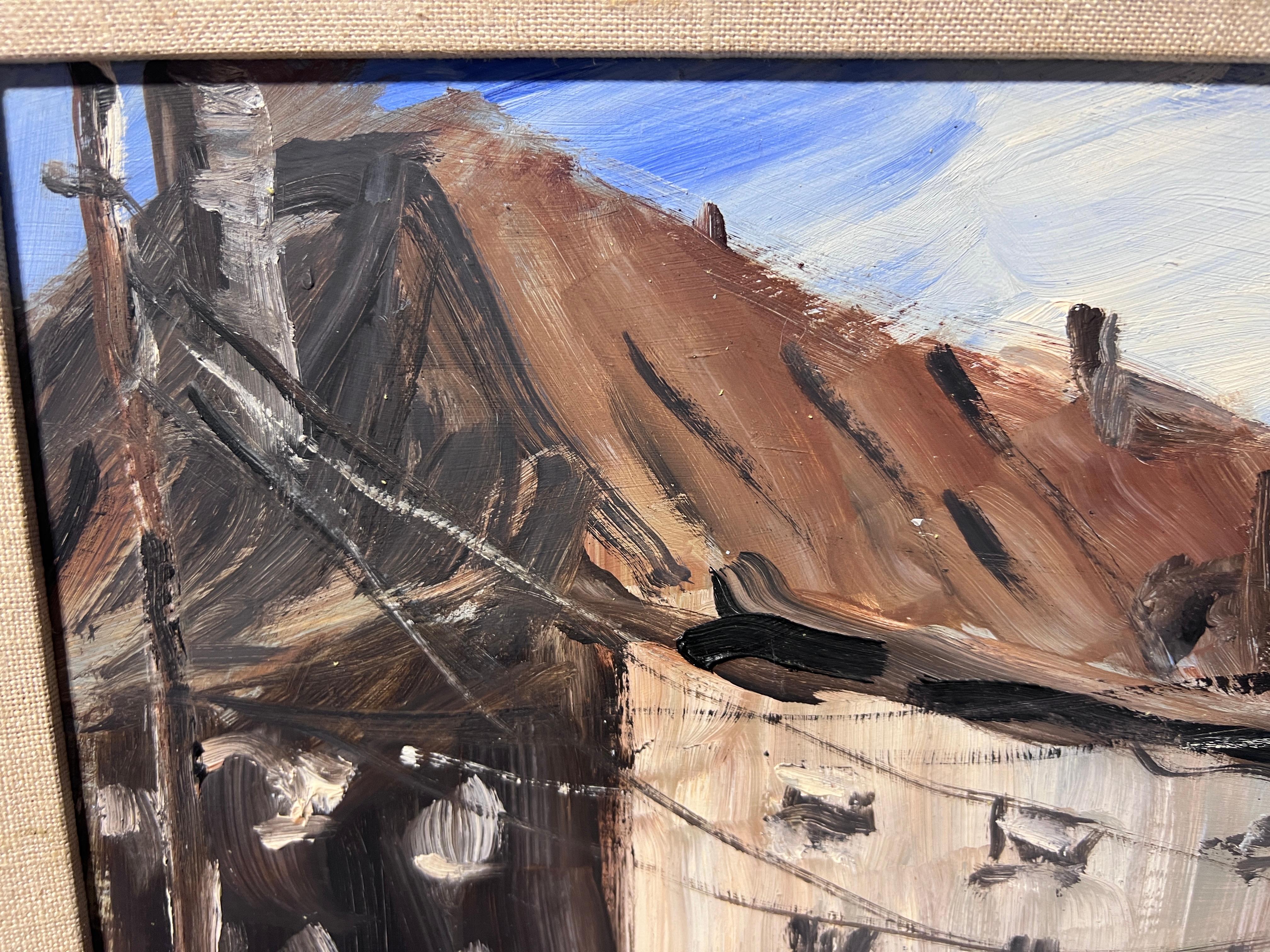 Original-Ölgemälde auf Karton, Europäische Stadtlandschaft, unsigniert, gerahmt im Angebot 4