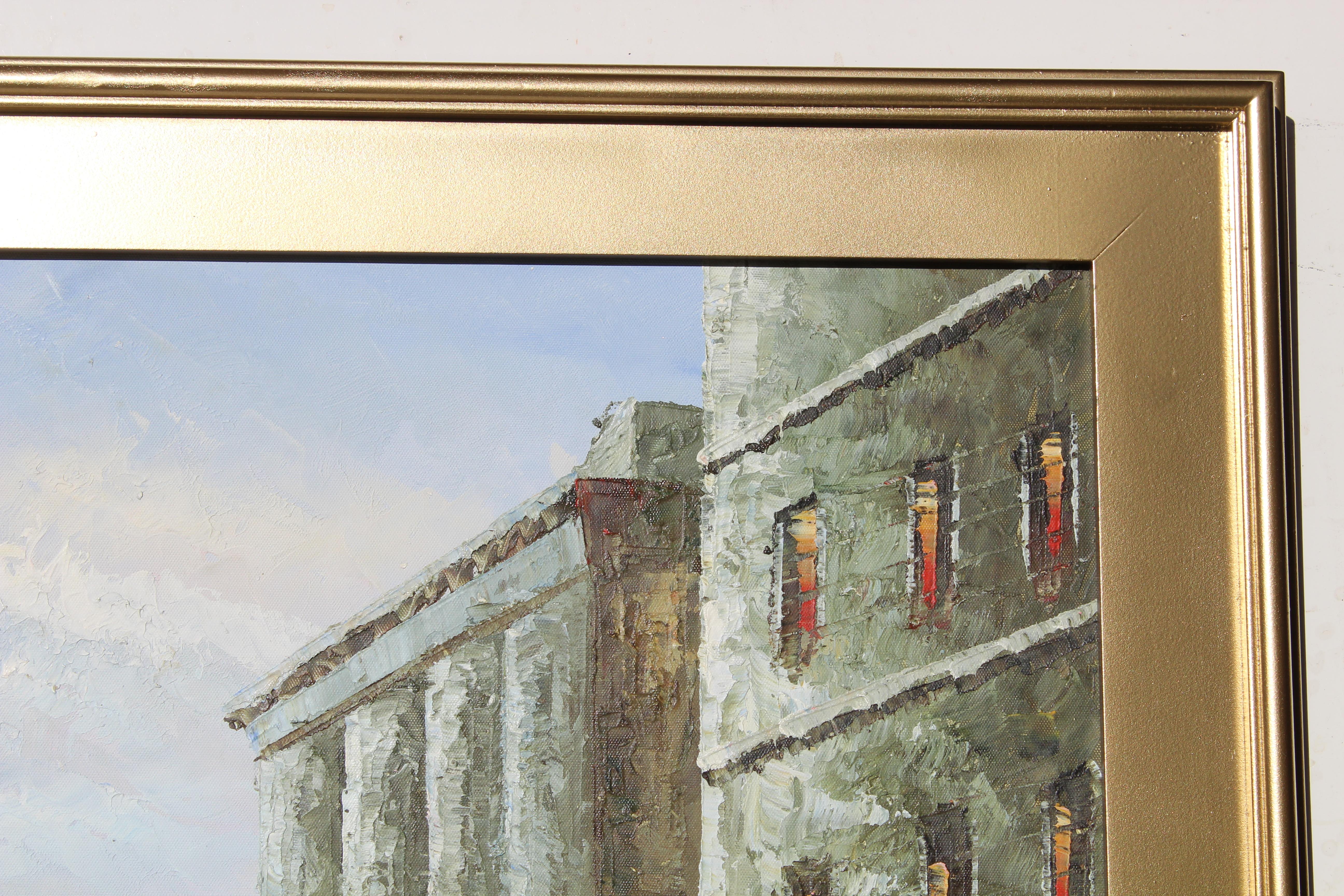 Óleo original sobre lienzo, paisaje urbano, París, sin firmar, enmarcado en venta 1