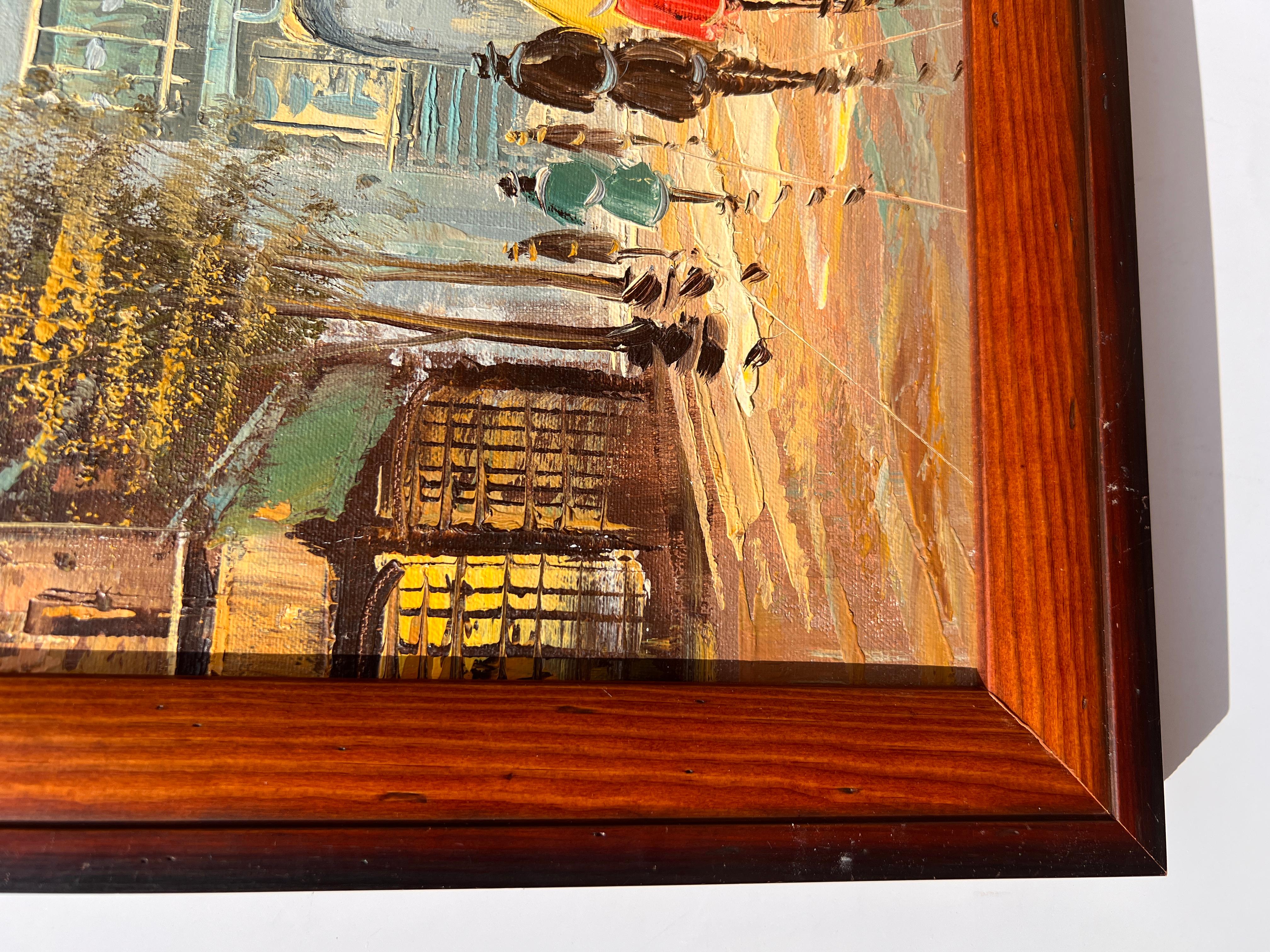 Óleo original sobre lienzo Francia, París, Arco de Triunfo, Enmarcado, Firmado - Painting Impresionista de Unknown