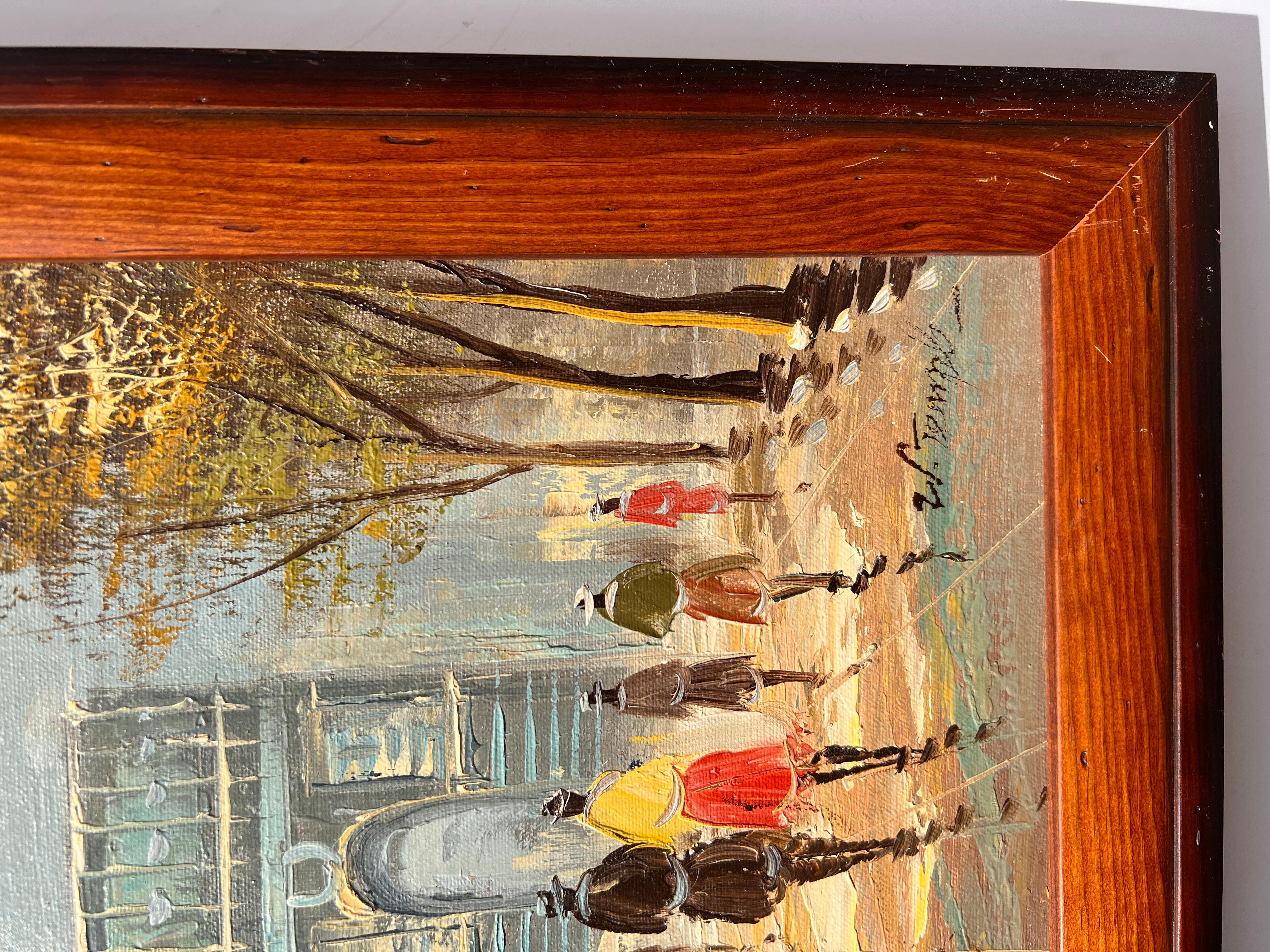 Óleo original sobre lienzo Francia, París, Arco de Triunfo, Enmarcado, Firmado 1