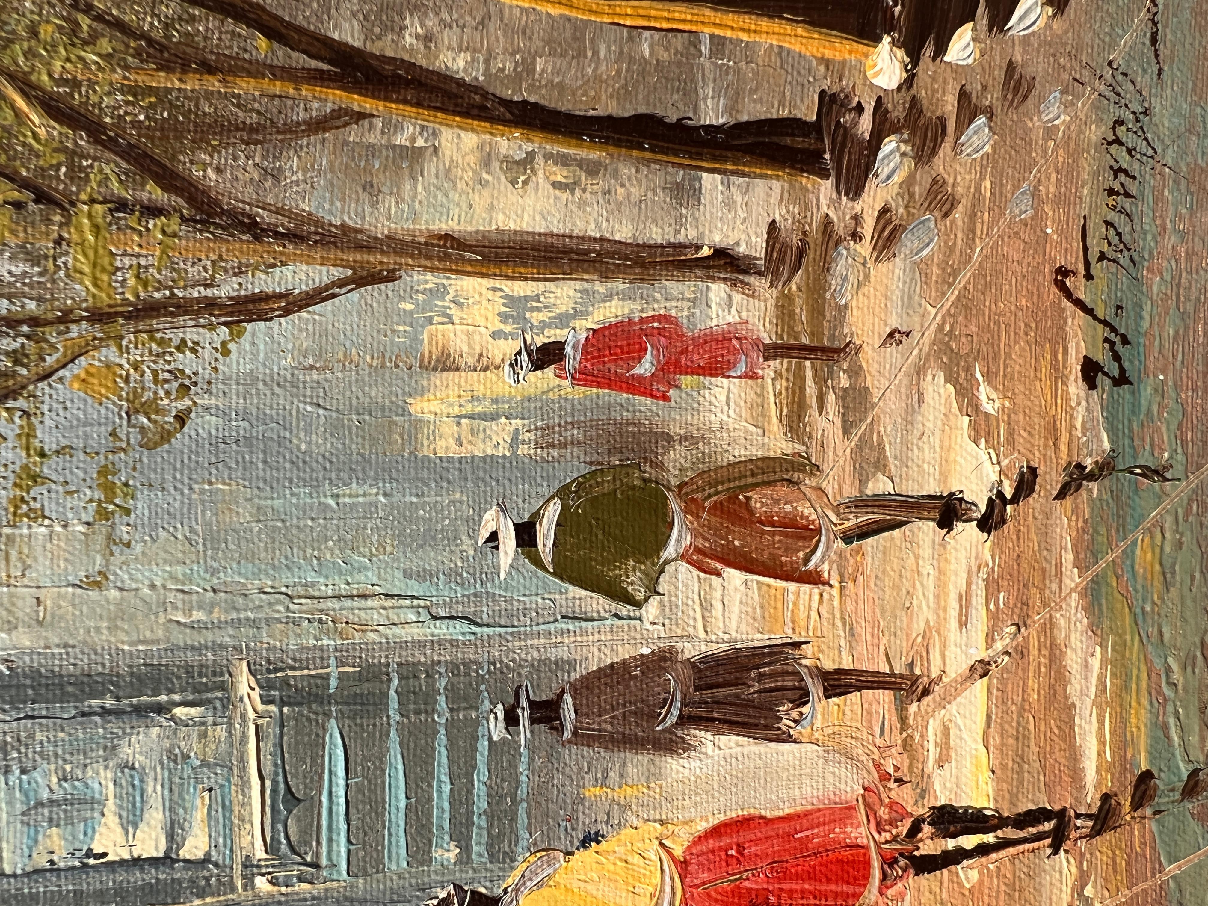 Óleo original sobre lienzo Francia, París, Arco de Triunfo, Enmarcado, Firmado 2