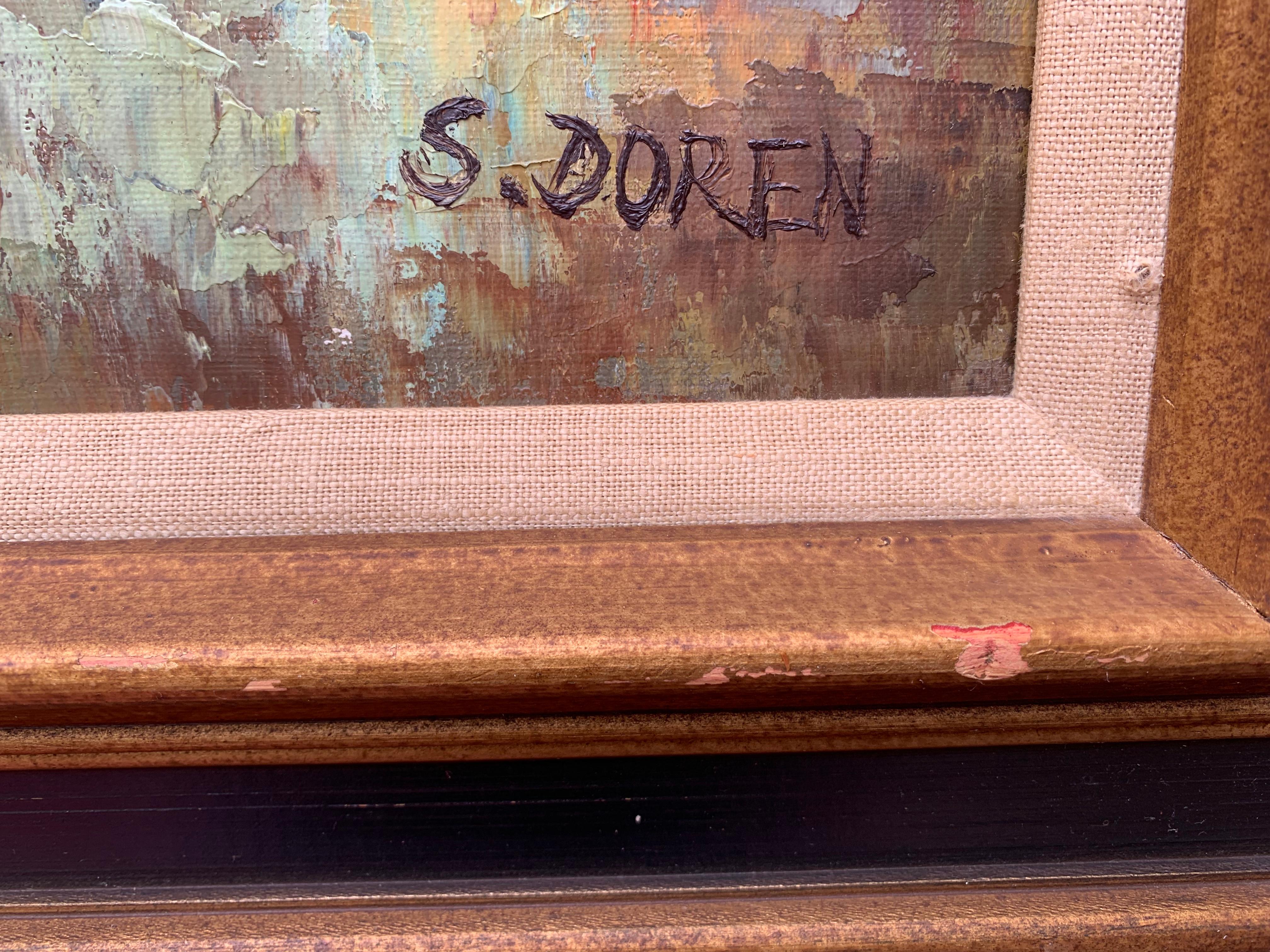 Peinture à l'huile originale sur toile France, Paris, Arch Triumphal, S.Doren, encadrée en vente 5