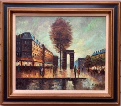 Original Ölgemälde auf Leinwand Frankreich, Paris, Triumphal Arch, S.Doren, gerahmt