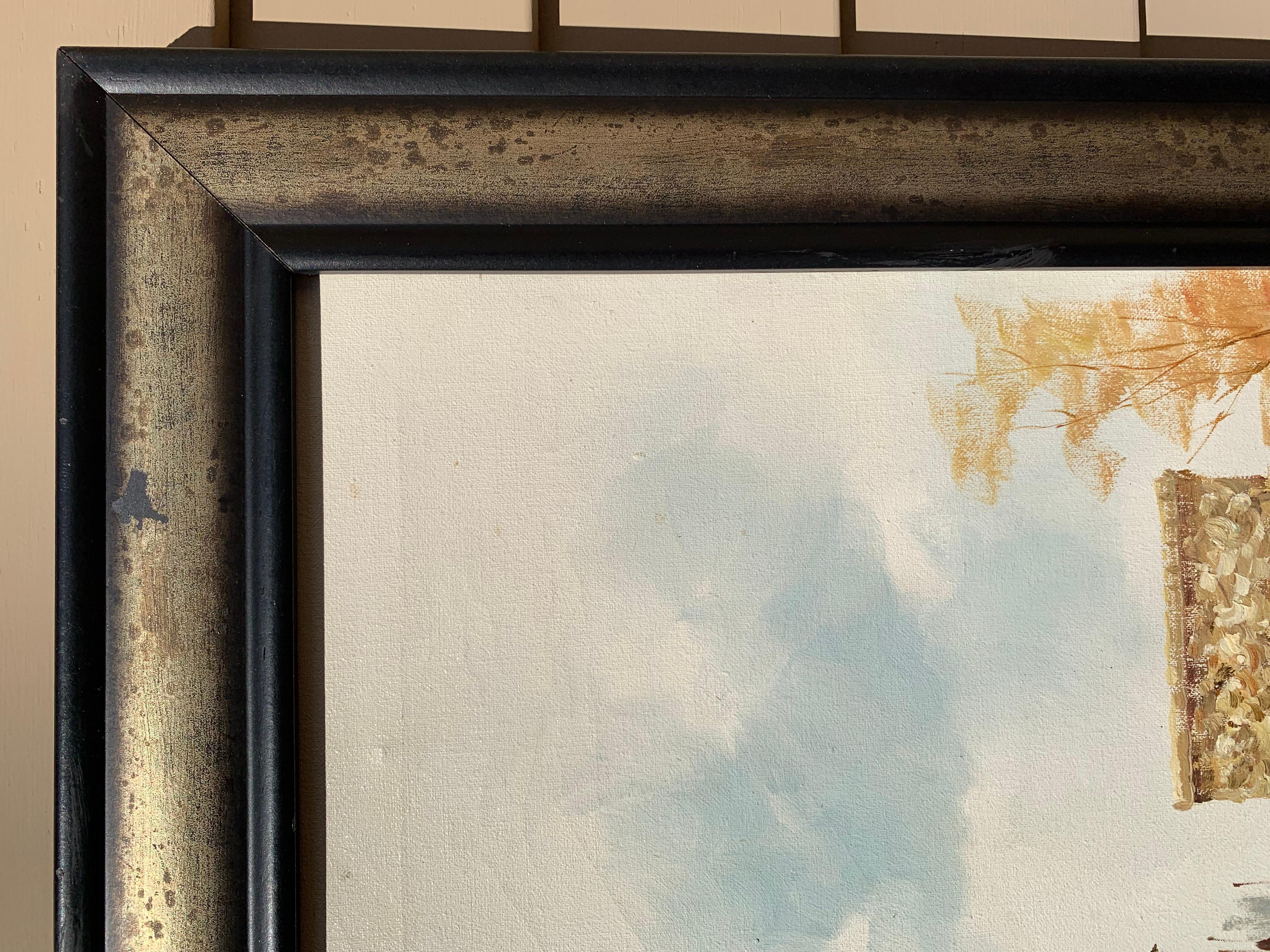 Dipinto a olio su tela originale Francia, Parigi, Arco di Trionfo, firmato, incorniciato 1