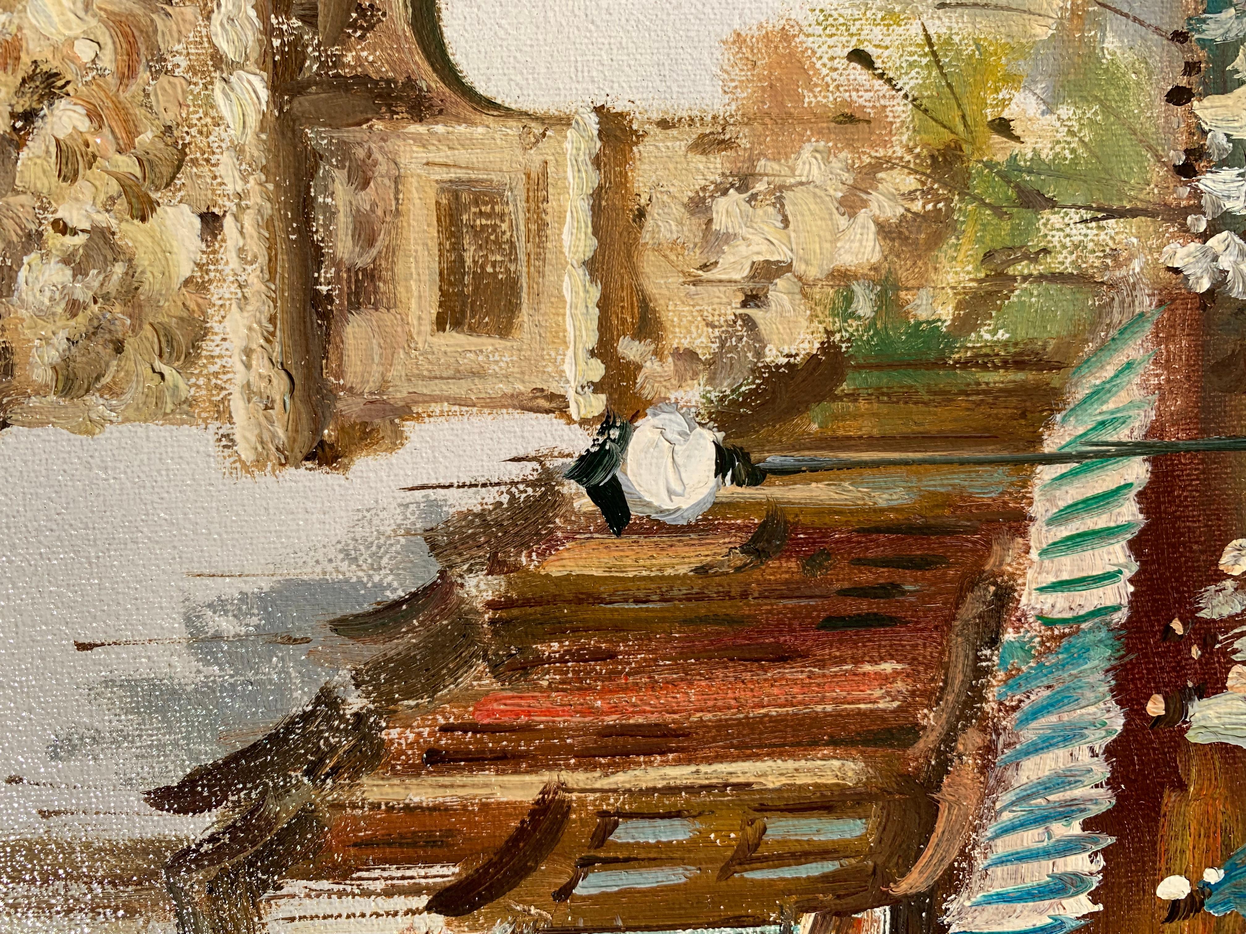 Dipinto a olio su tela originale Francia, Parigi, Arco di Trionfo, firmato, incorniciato 4