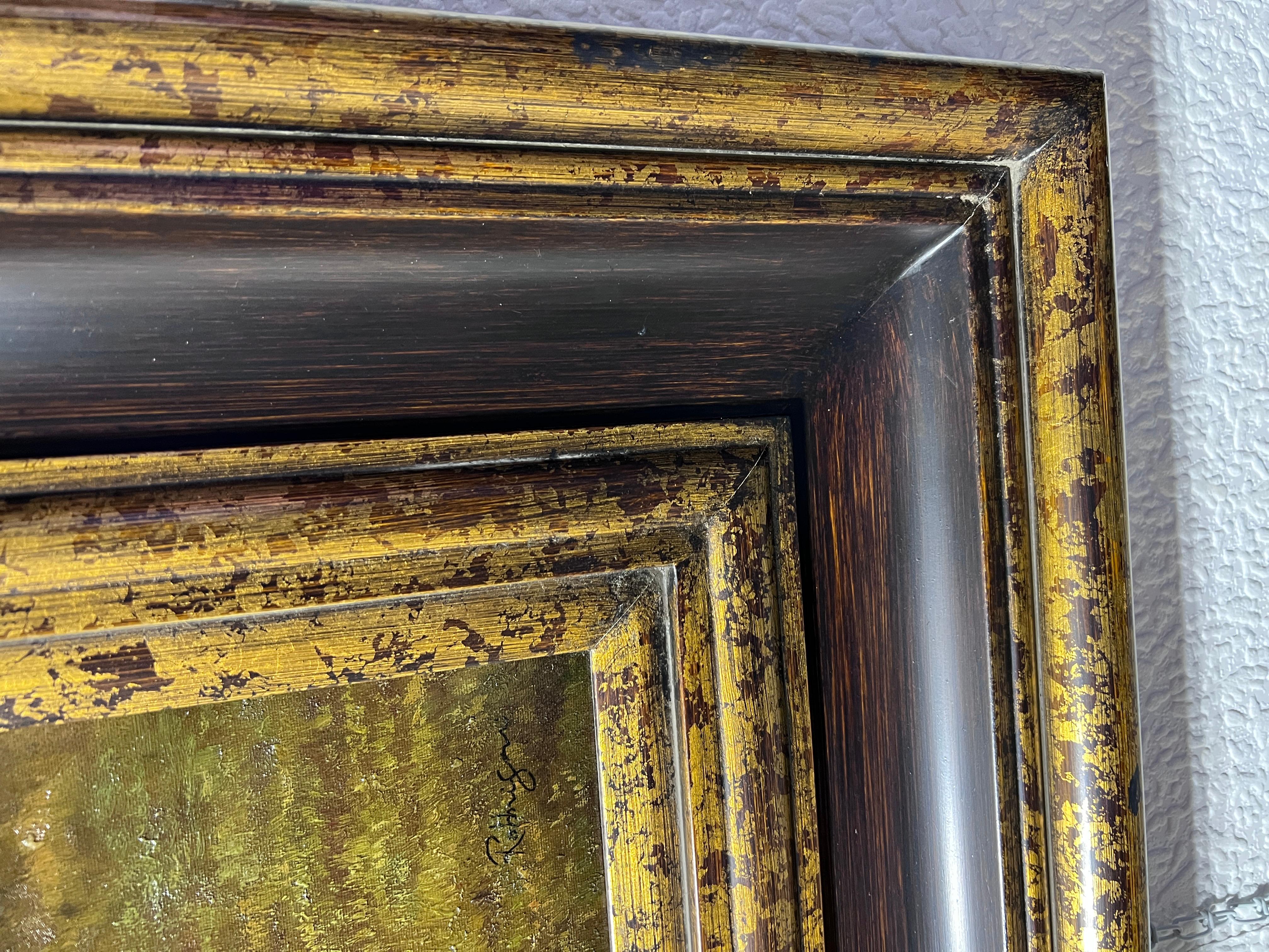 Dipinto a olio originale su tela, Scena di caccia, Incorniciato, Firmato 2