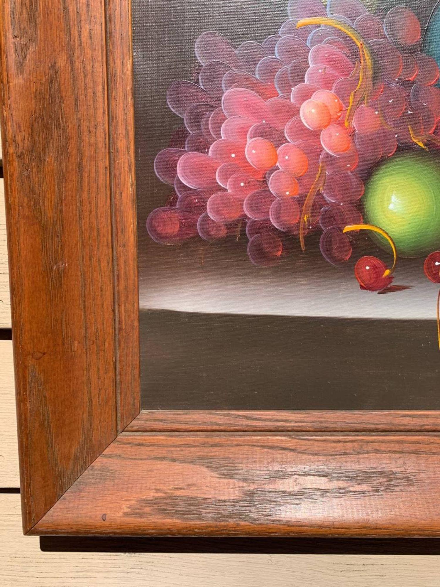 Original Ölgemälde Stillleben auf Leinwand, Obst, gerahmt – Painting von Unknown
