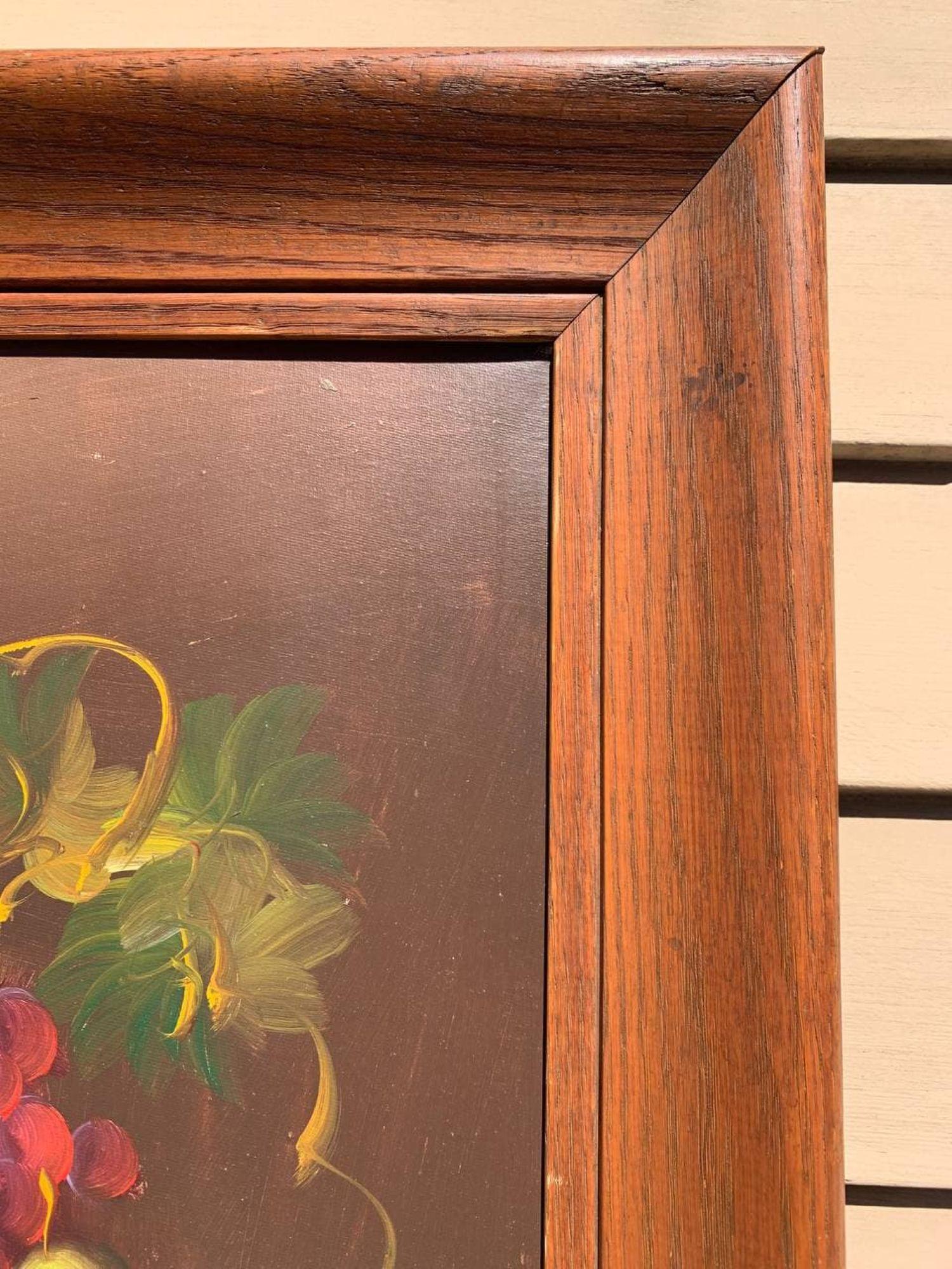 Original Ölgemälde Stillleben auf Leinwand, Obst, gerahmt im Angebot 1