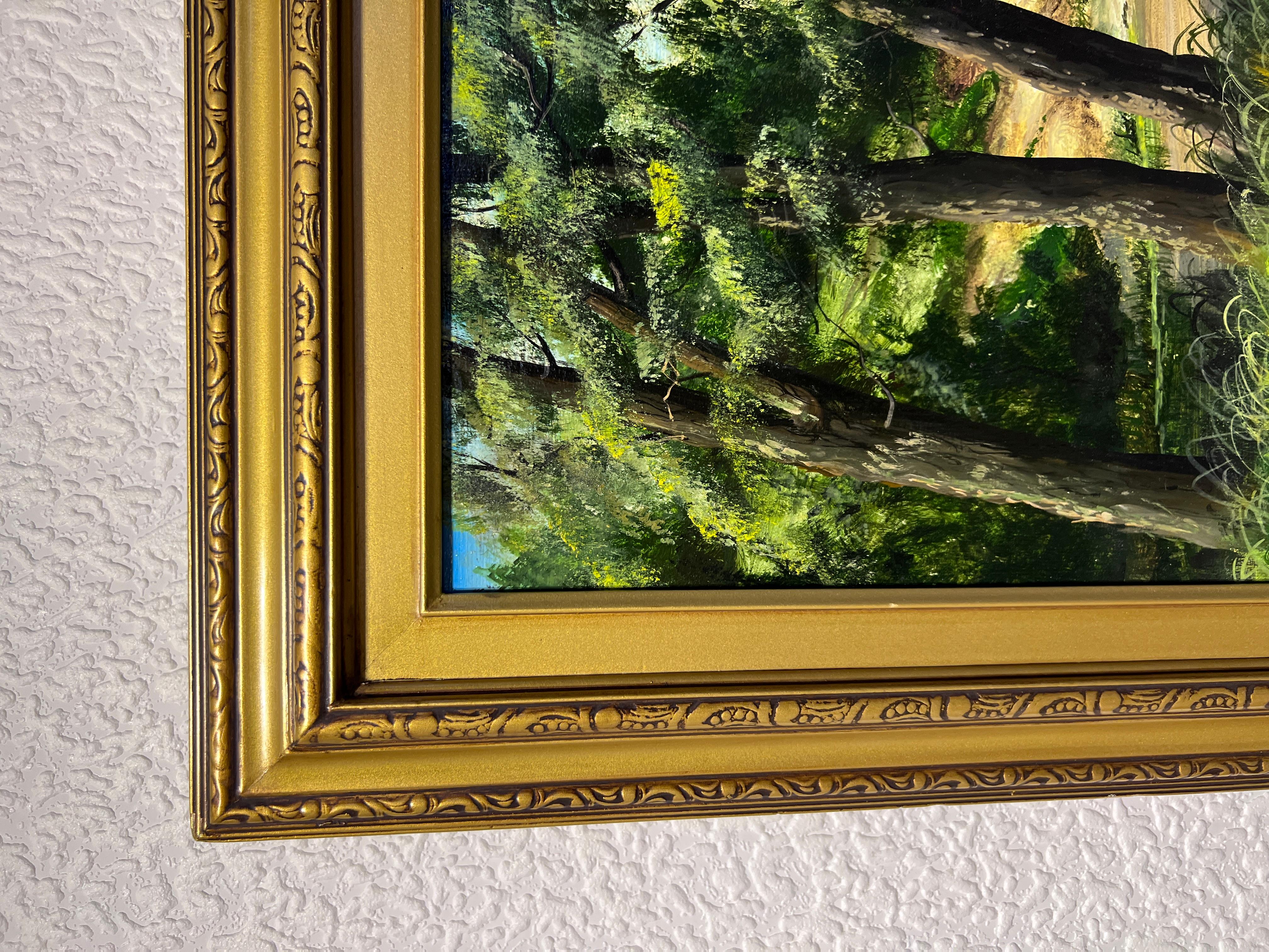 Original Vintage oil painting on board, Summer Landscape, Signed, Dated, Framed For Sale 1