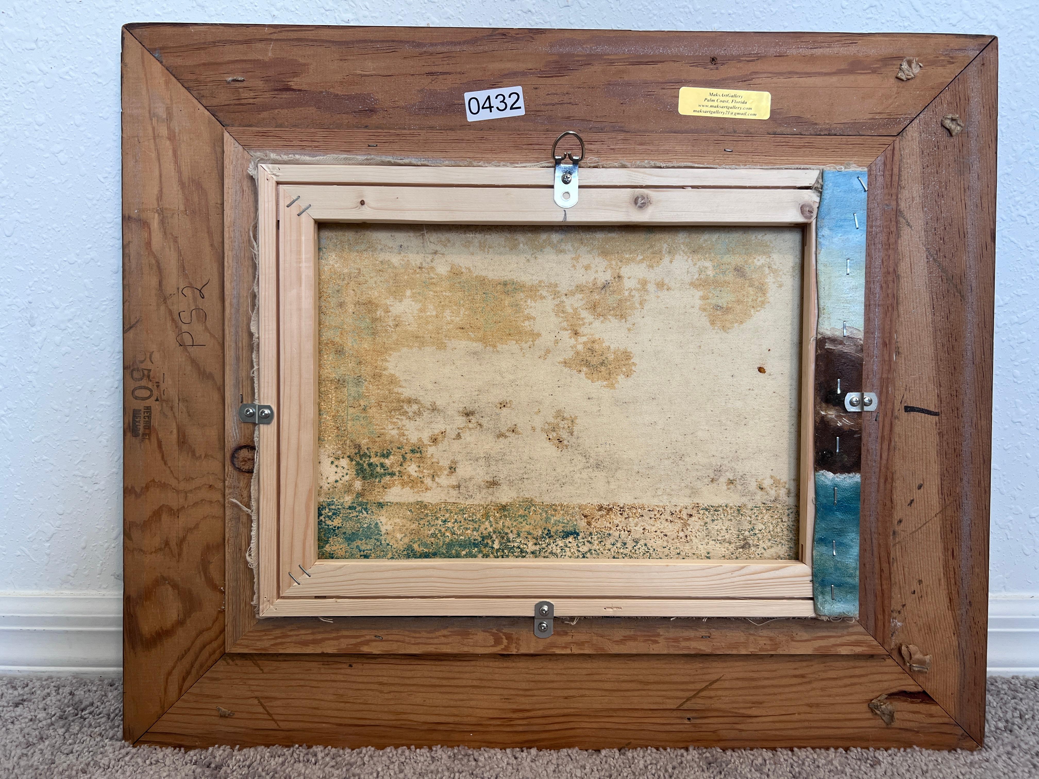 Original Vintage Ölgemälde auf Leinwand Seestück, Segelschiff, signiert, gerahmt im Angebot 5