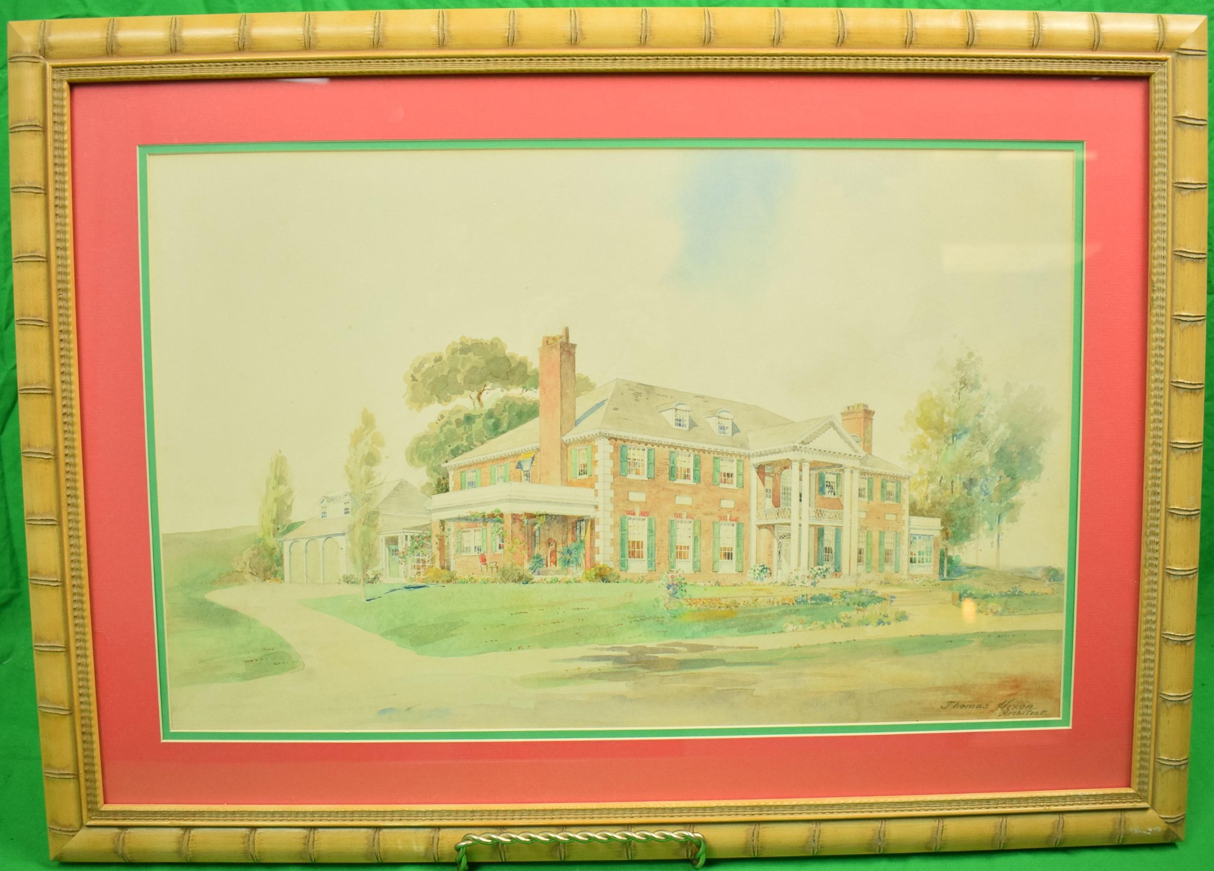 Unknown Landscape Painting – Aquarell „Clarence Birdseye Estate“ in Gloucester, MA, Original