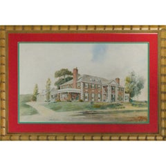 Acquerello originale "Clarence Birdseye Estate" a Gloucester, MA