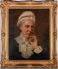 Ornately Framed Early 20th Century Oil - Lady in a Lace Cap